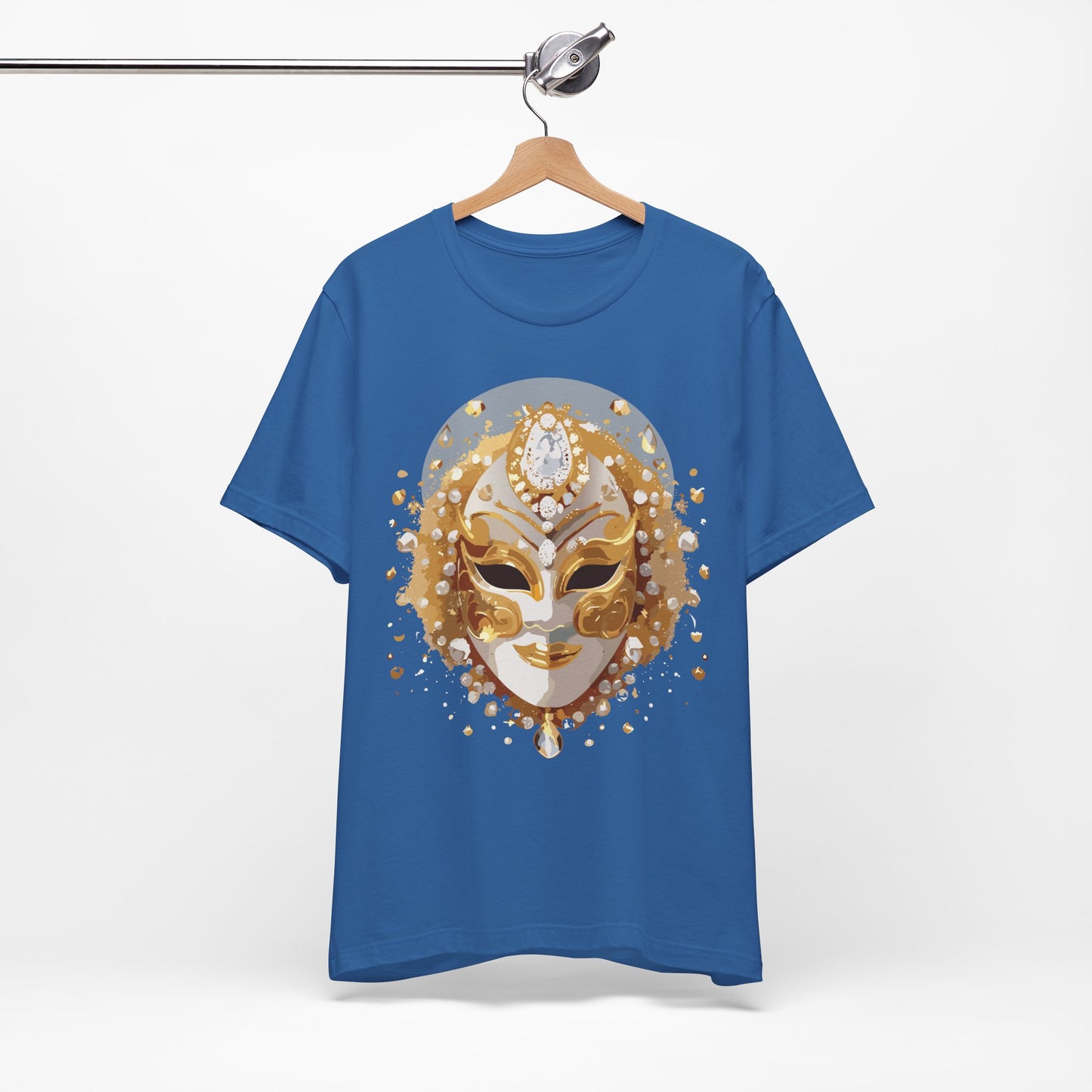 Mask Shirt, Shirt with Mask, Tee Shirt with Gold Face