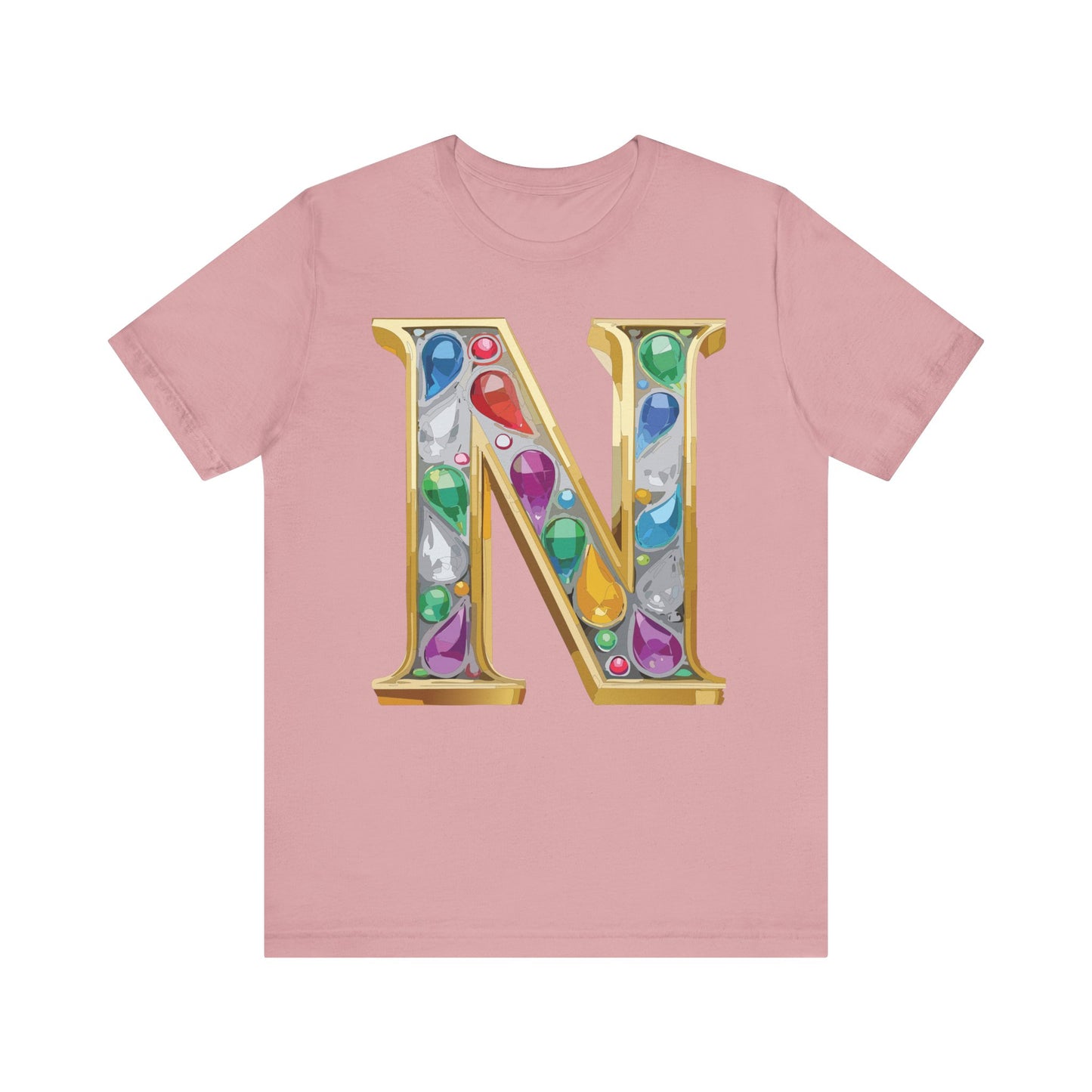 Letter Shirt, Shirt with Letters, Tee Shirt with Gold Letter, Shirt with Antique Letters