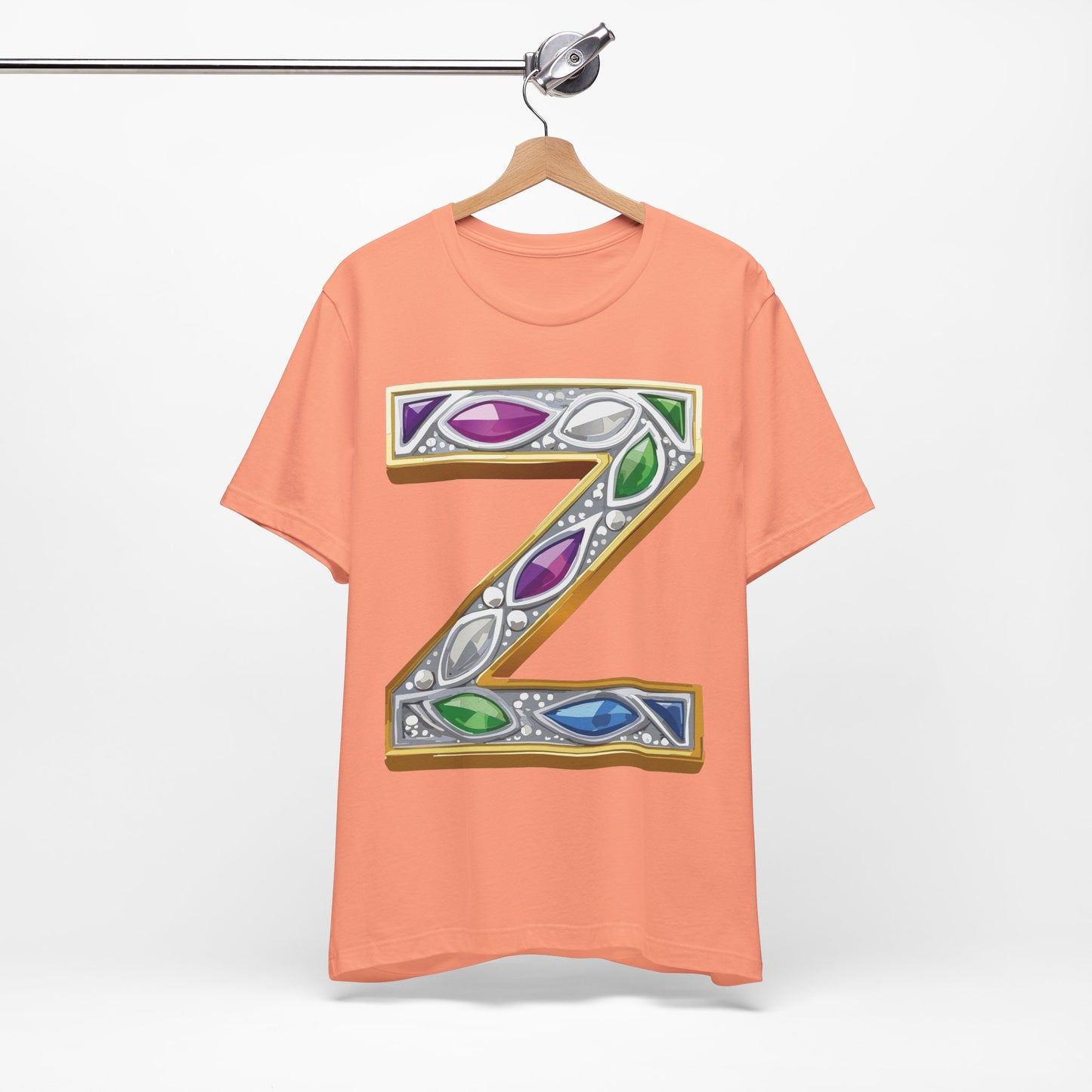 Letter Shirt, Shirt with Letters, Tee Shirt with Gold Letter, Shirt with Antique Letters