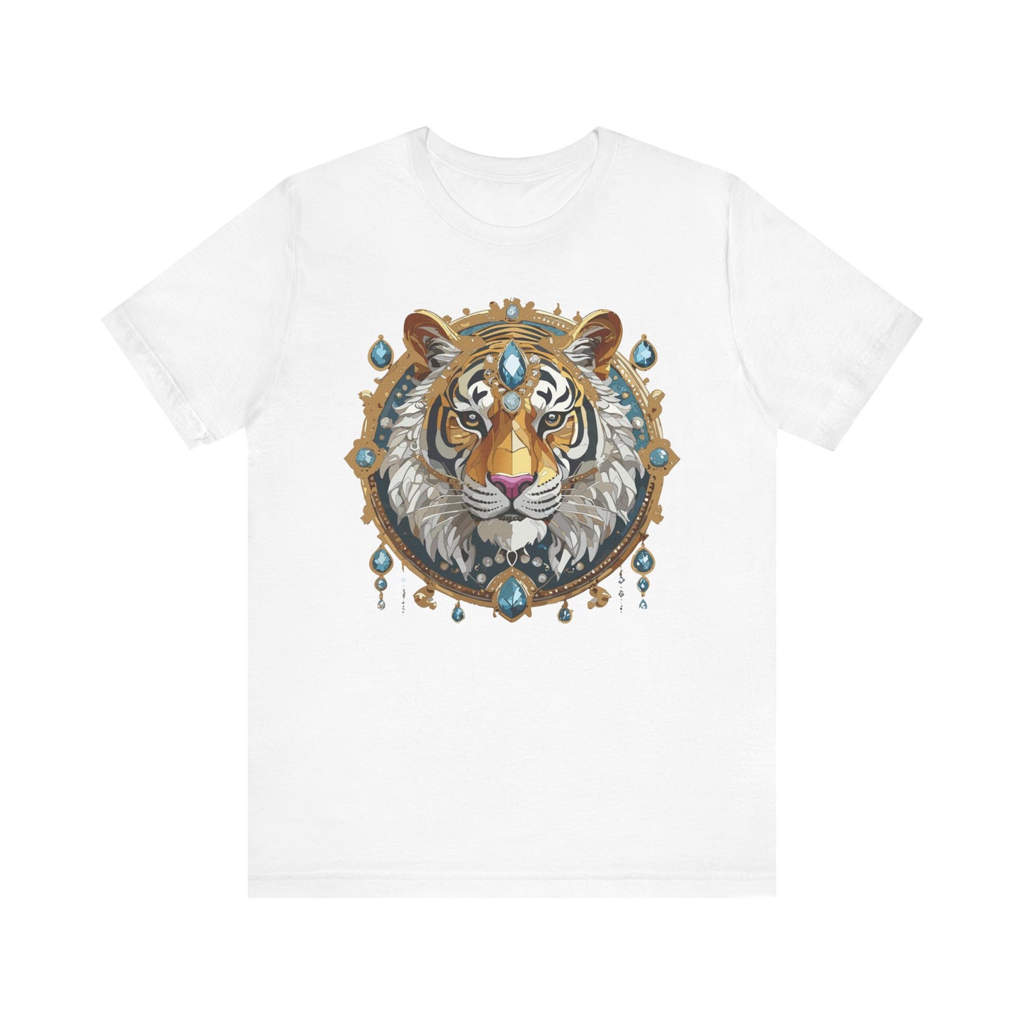 Animal Shirt, Shirt with Animal, Tee Shirt with Gold Animal Medal, Shirt with Antique Animal Medallion