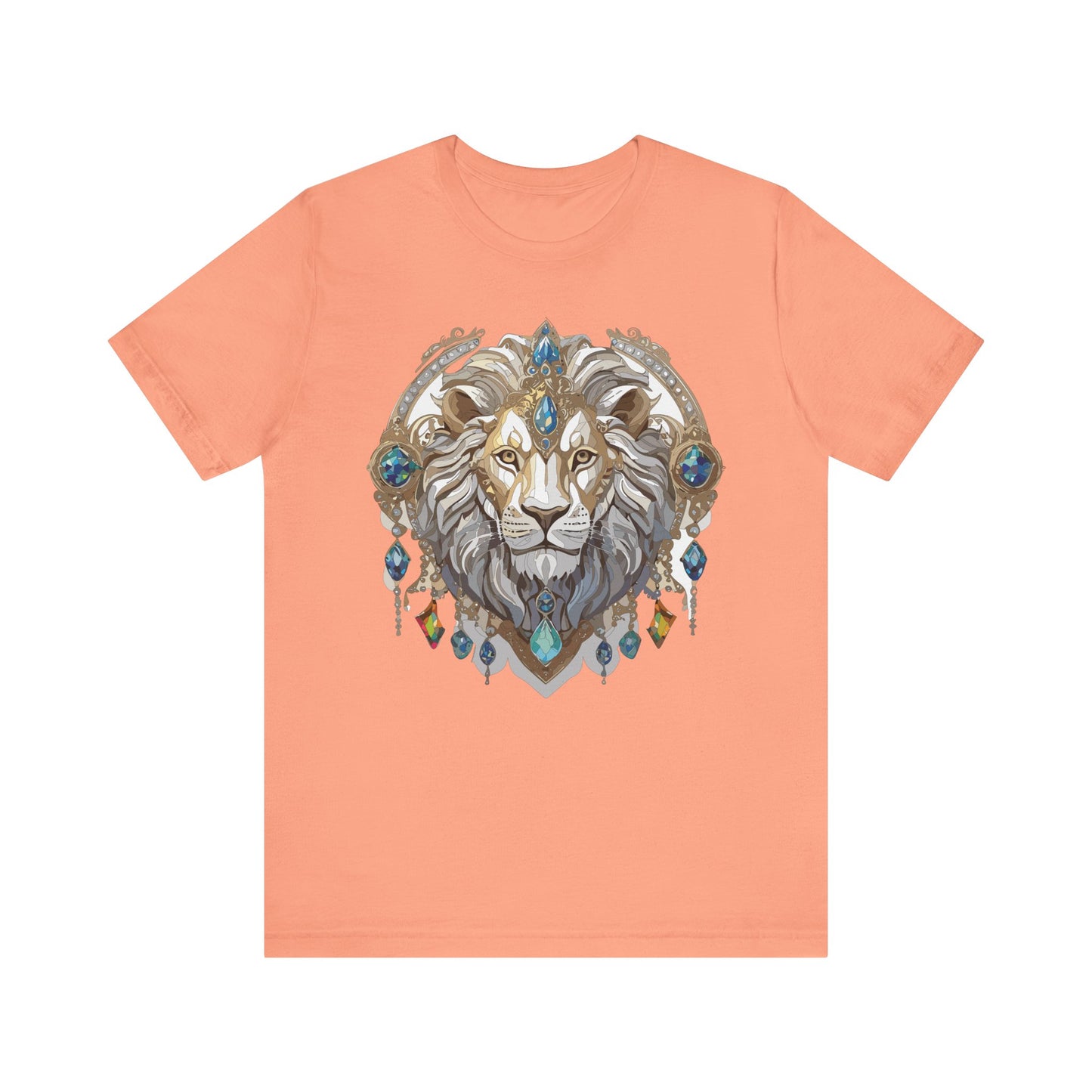 Animal Shirt, Shirt with Animal, Tee Shirt with Gold Animal Medal, Shirt with Antique Animal Medallion