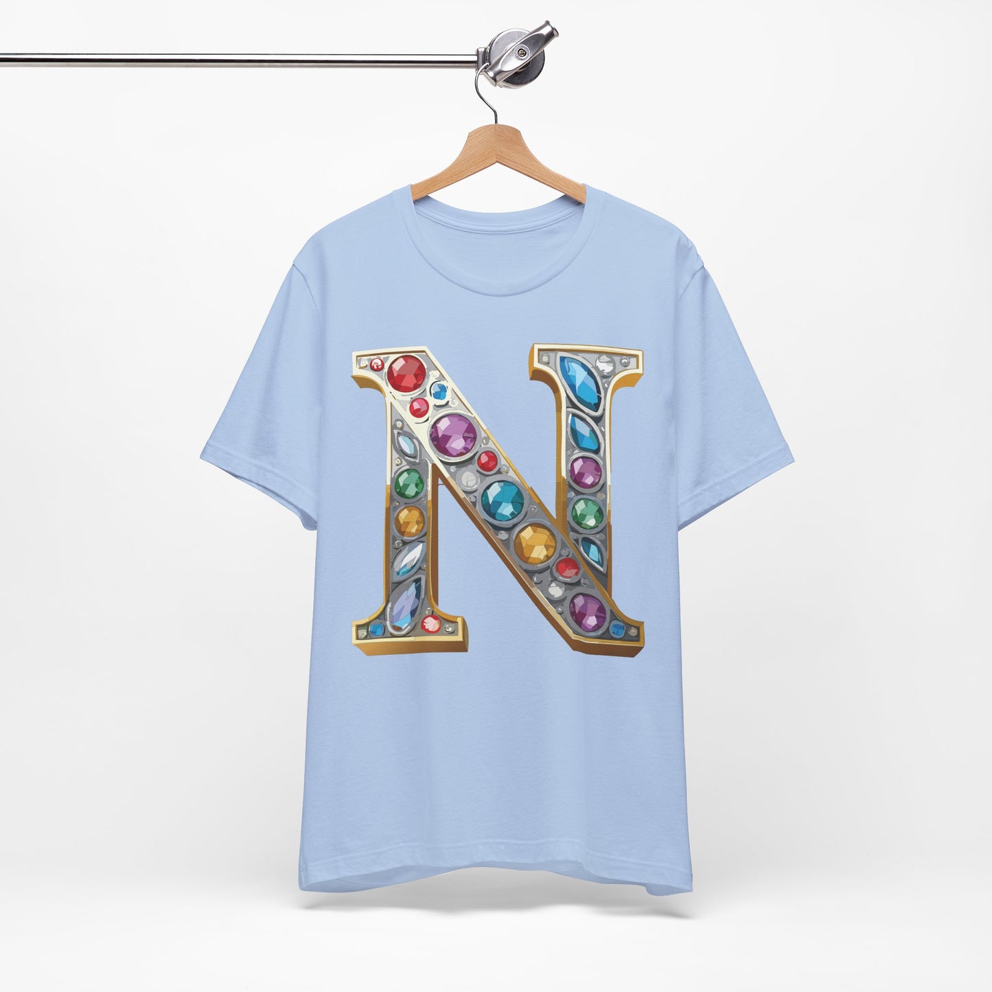 Letter Shirt, Shirt with Letters, Tee Shirt with Gold Letter, Shirt with Antique Letters