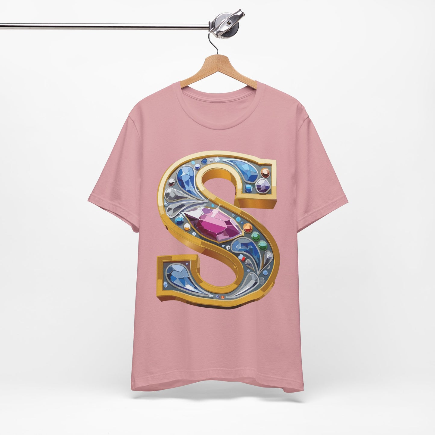 Letter Shirt, Shirt with Letters, Tee Shirt with Gold Letter, Shirt with Antique Letters