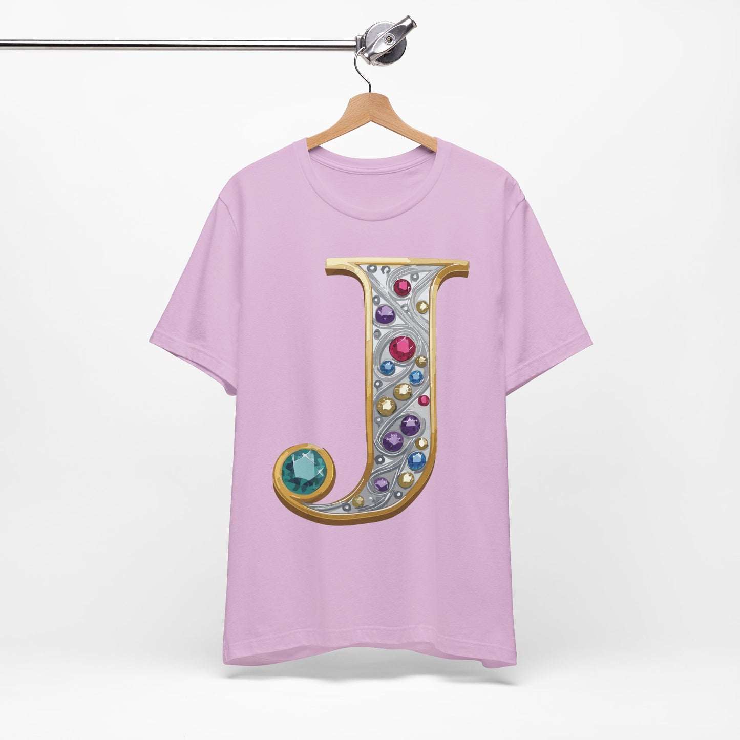 Letter Shirt, Shirt with Letters, Tee Shirt with Gold Letter, Shirt with Antique Letters