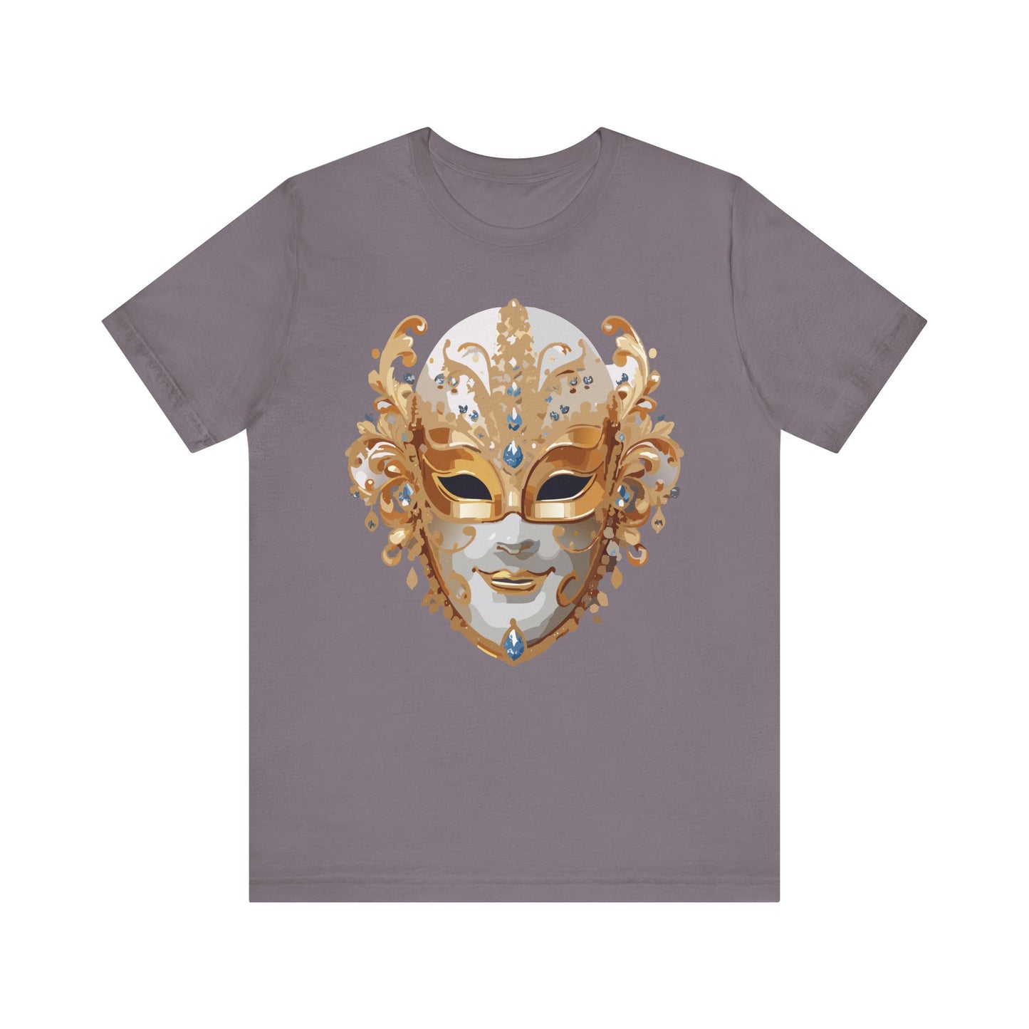 Mask Shirt, Shirt with Mask, Tee Shirt with Gold Face