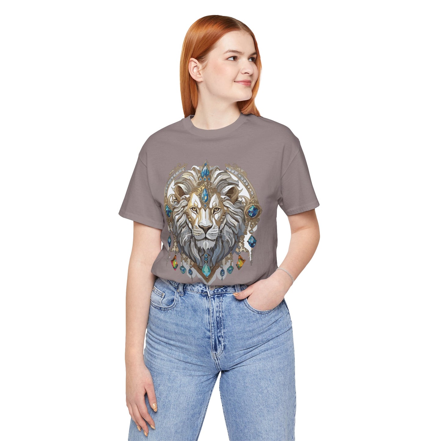 Animal Shirt, Shirt with Animal, Tee Shirt with Gold Animal Medal, Shirt with Antique Animal Medallion