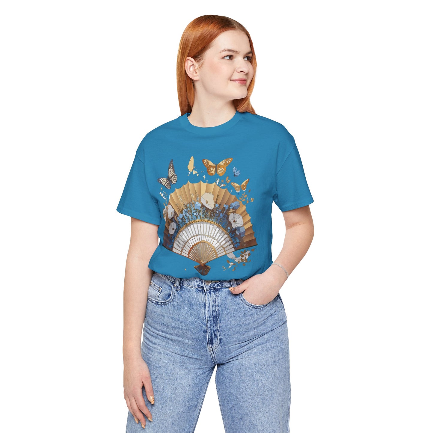 Fan shirt, Shirt with Fan, Tee Shirt with Gold Blower