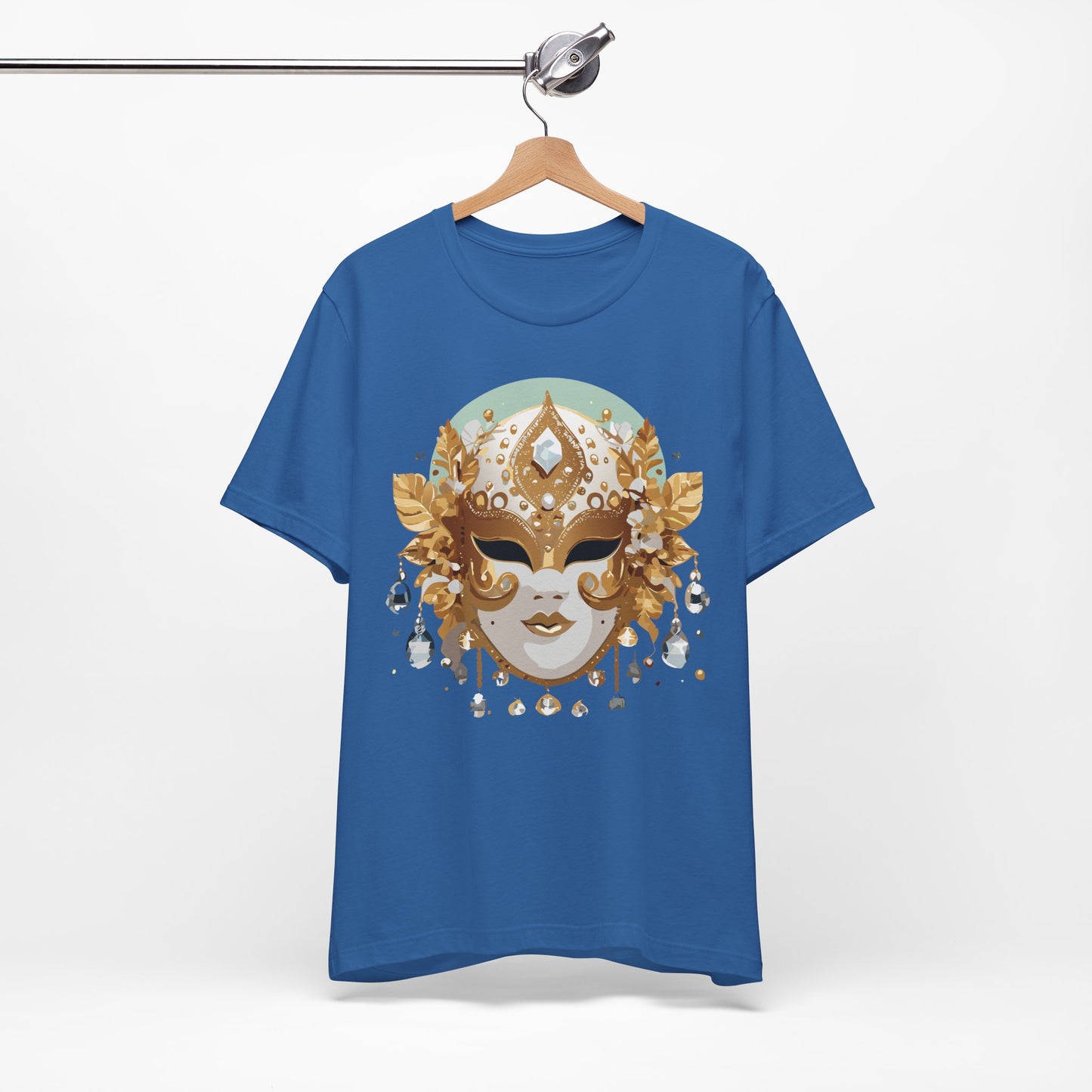 Mask Shirt, Shirt with Mask, Tee Shirt with Gold Face