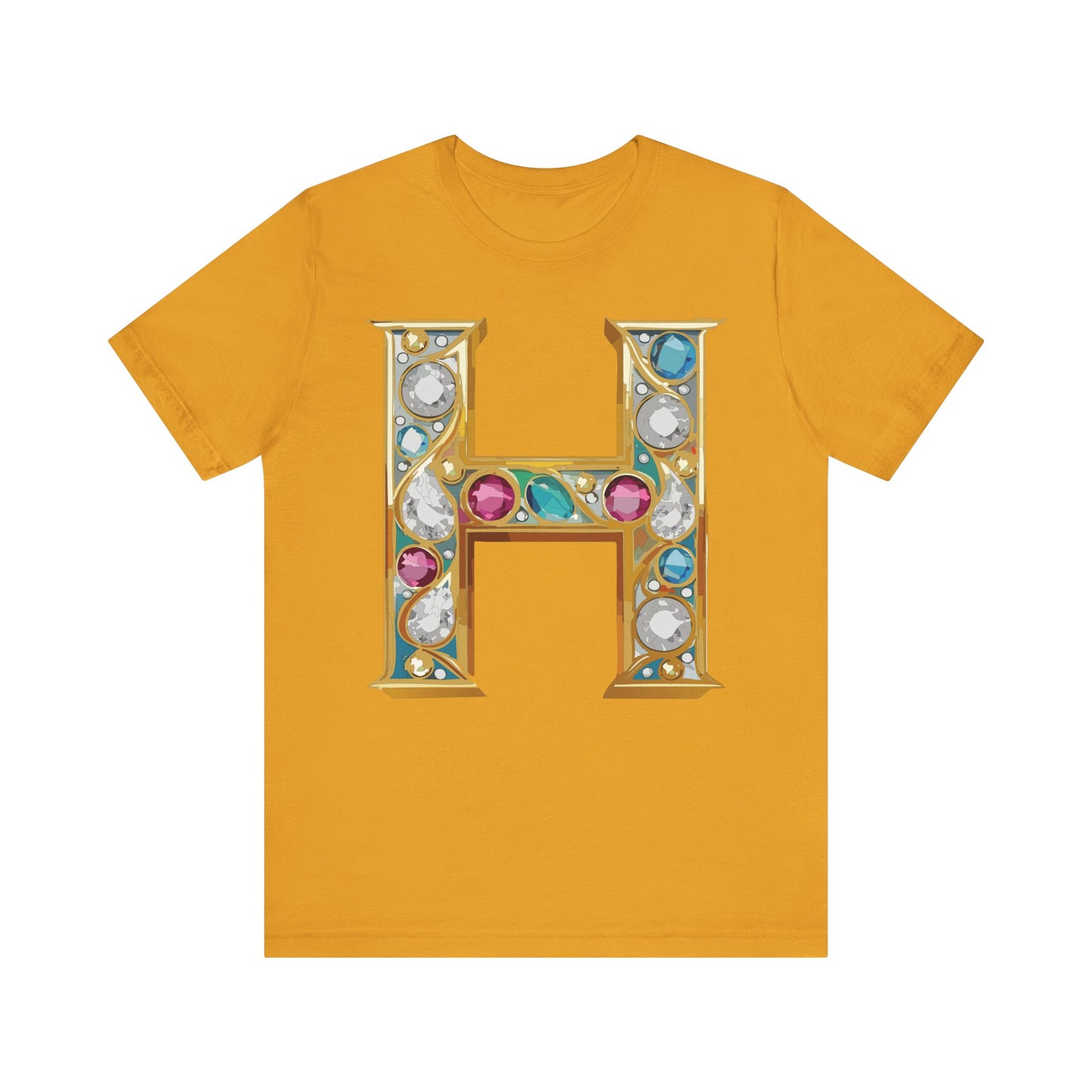 Letter Shirt, Shirt with Letters, Tee Shirt with Gold Letter, Shirt with Antique Letters