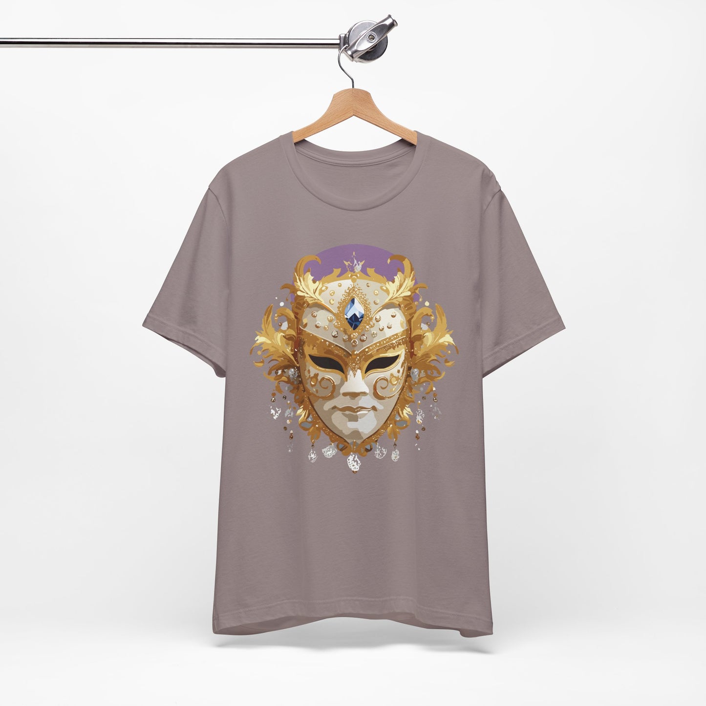 Mask Shirt, Shirt with Mask, Tee Shirt with Gold Face