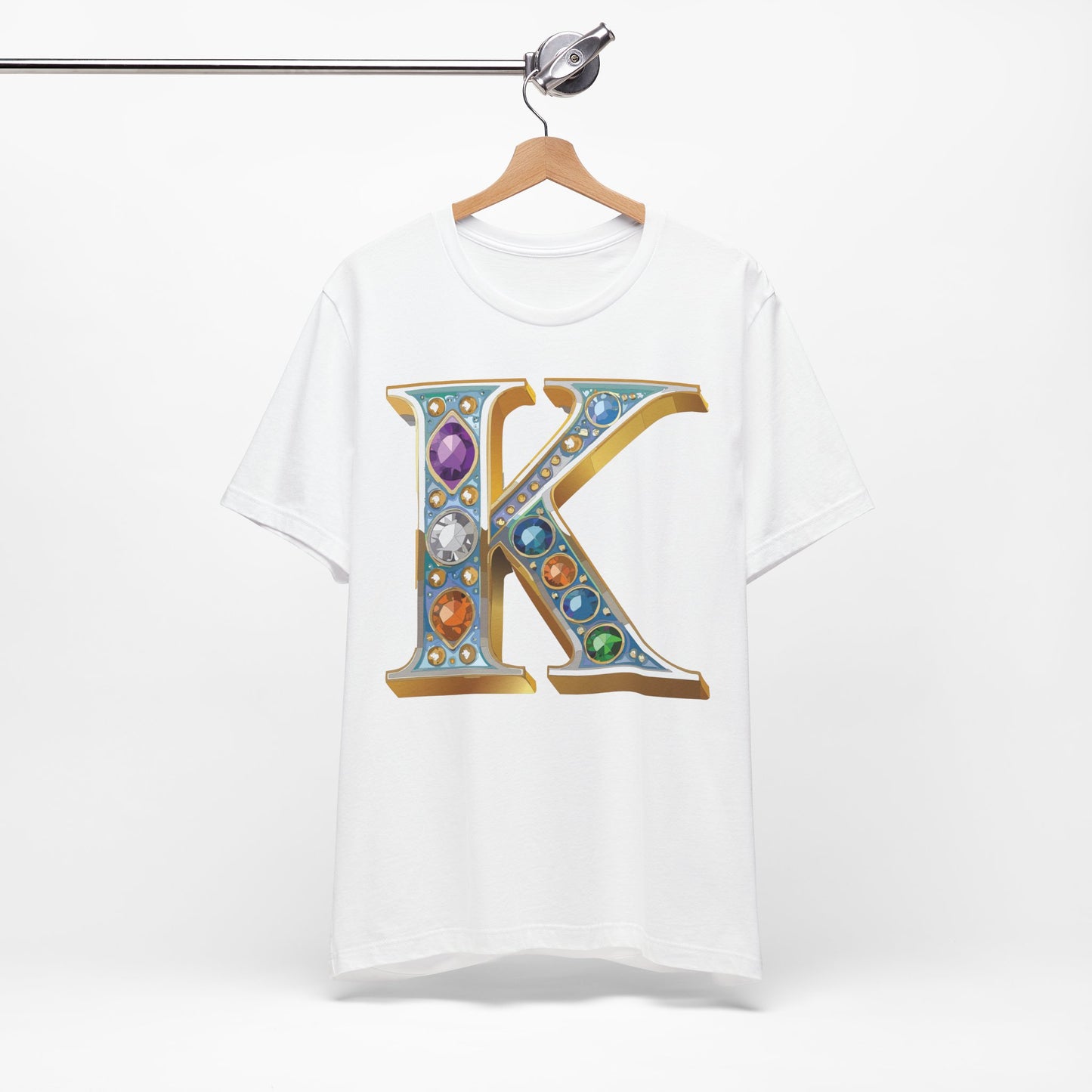 Letter Shirt, Shirt with Letters, Tee Shirt with Gold Letter, Shirt with Antique Letters