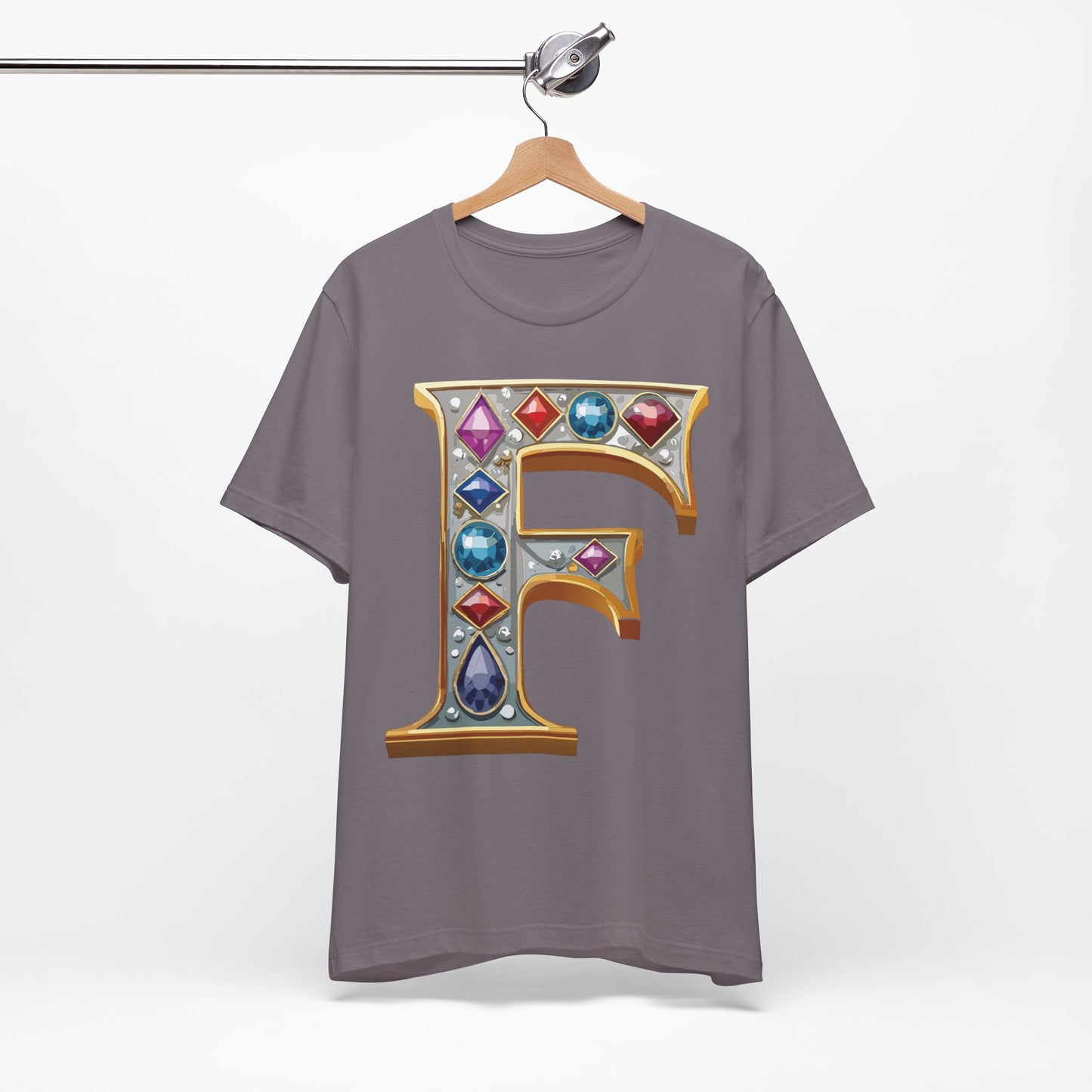 Letter Shirt, Shirt with Letters, Tee Shirt with Gold Letter, Shirt with Antique Letters