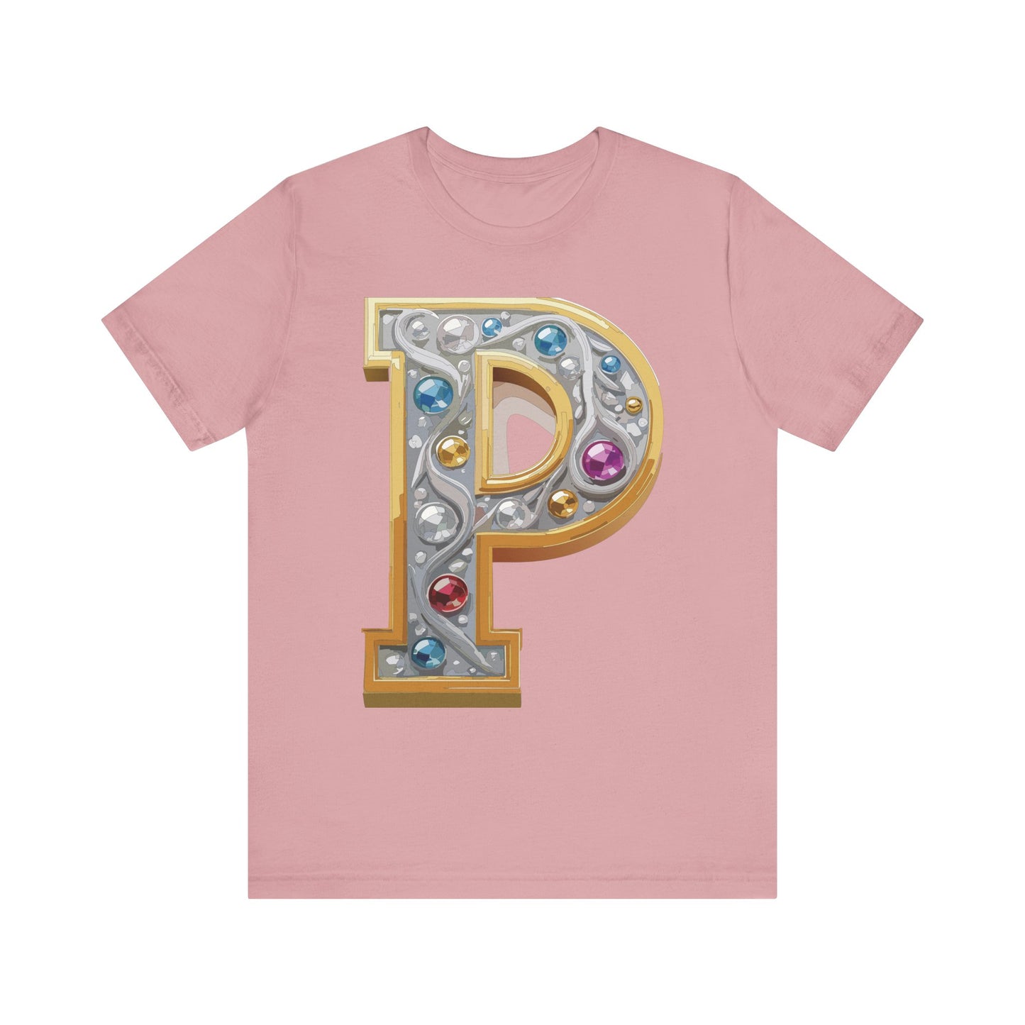 Letter Shirt, Shirt with Letters, Tee Shirt with Gold Letter, Shirt with Antique Letters