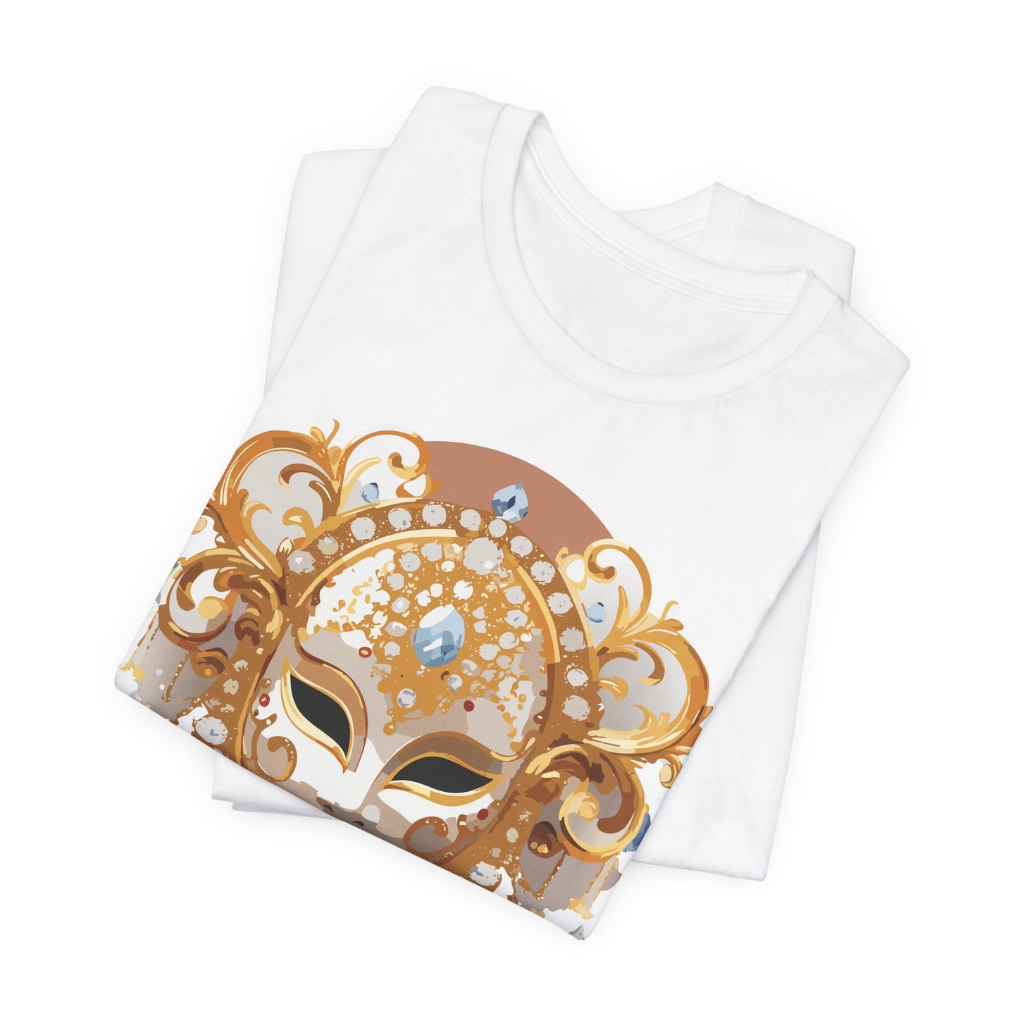 Mask Shirt, Shirt with Mask, Tee Shirt with Gold Face
