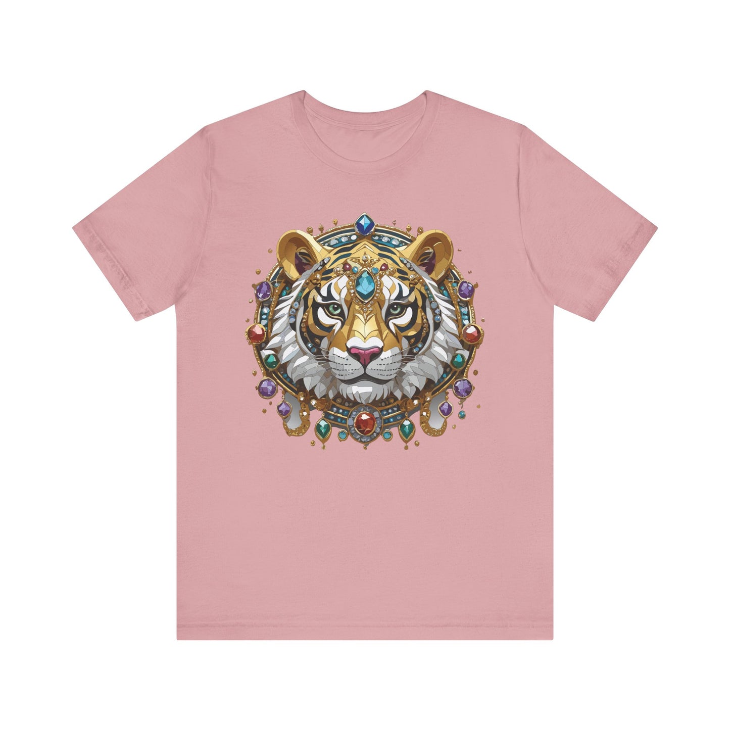 Animal Shirt, Shirt with Animal, Tee Shirt with Gold Animal Medal, Shirt with Antique Animal Medallion