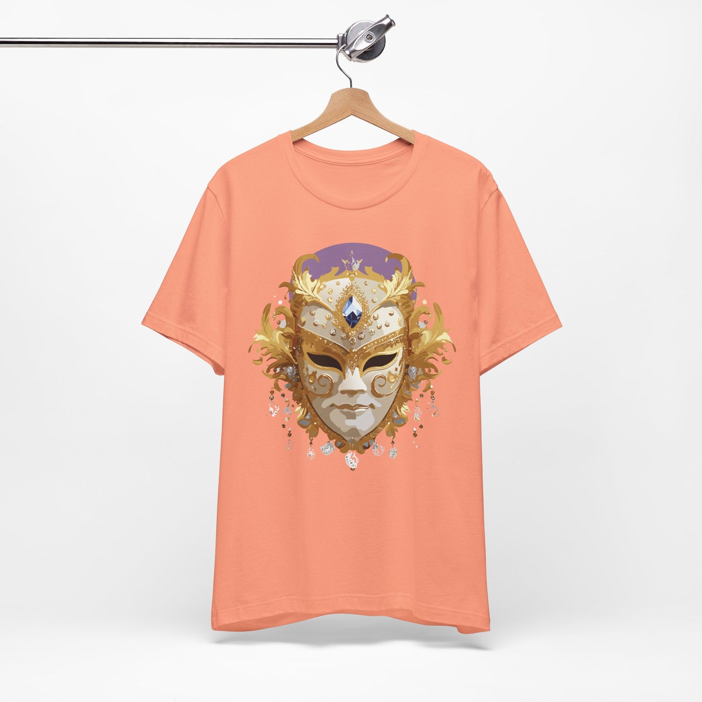 Mask Shirt, Shirt with Mask, Tee Shirt with Gold Face
