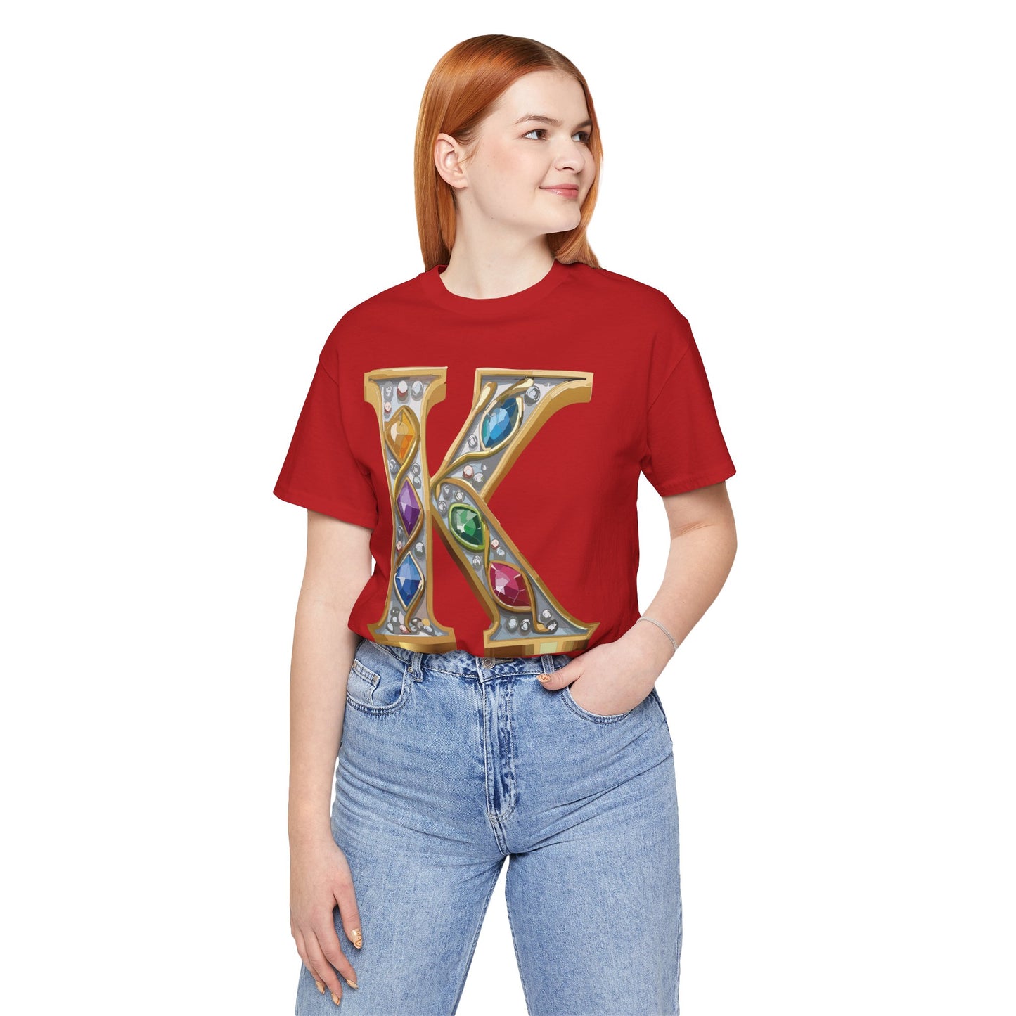 Letter Shirt, Shirt with Letters, Tee Shirt with Gold Letter, Shirt with Antique Letters