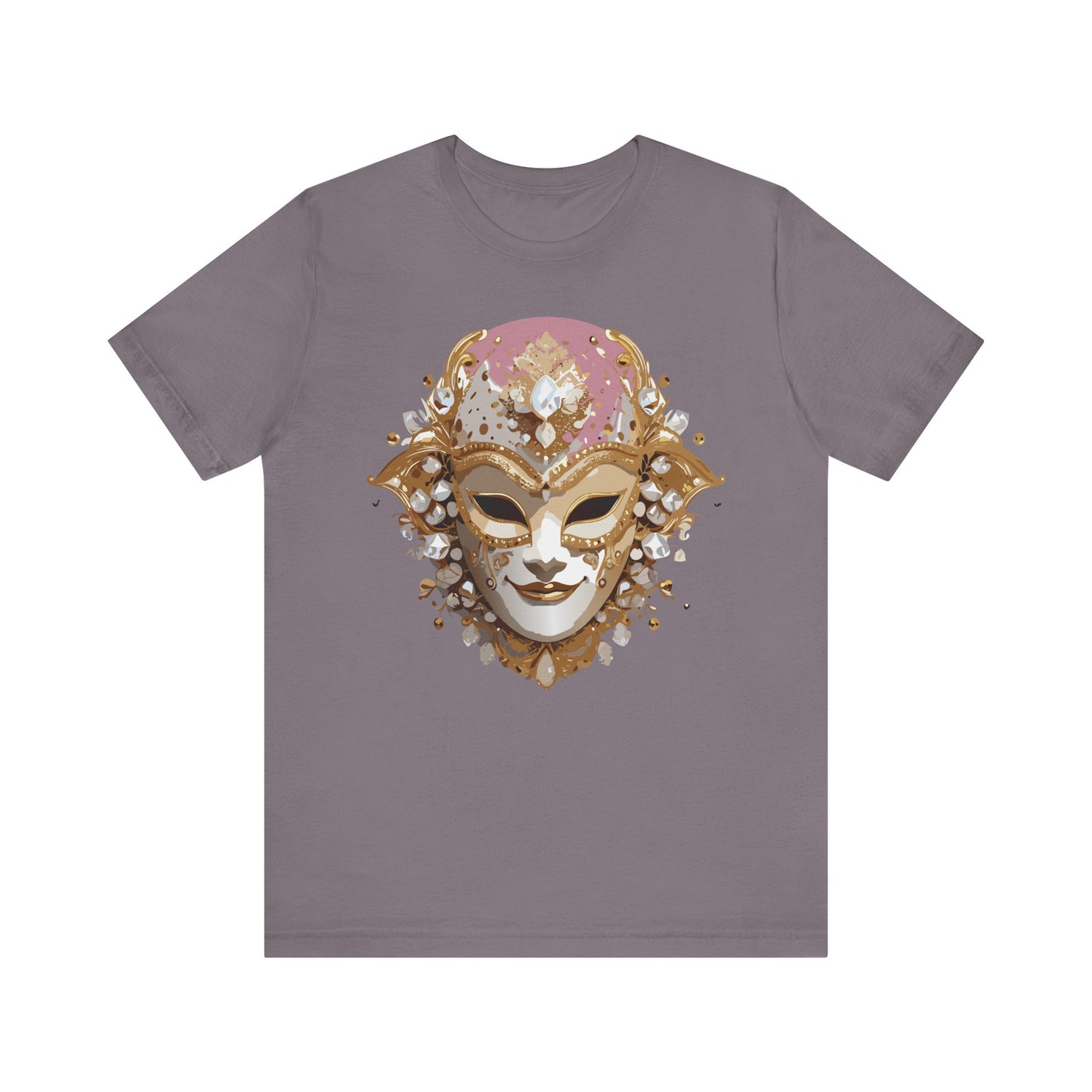 Mask Shirt, Shirt with Mask, Tee Shirt with Gold Face