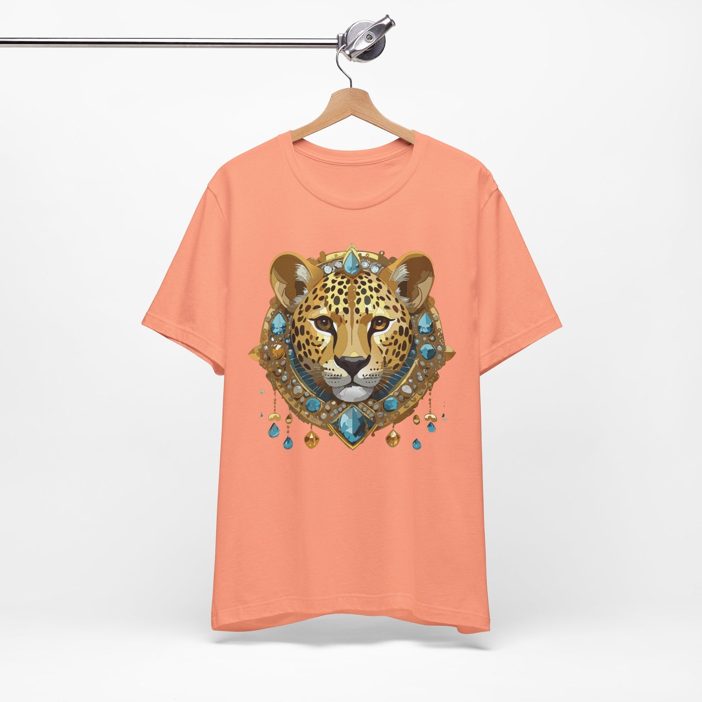 Animal Shirt, Shirt with Animal, Tee Shirt with Gold Animal Medal, Shirt with Antique Animal Medallion