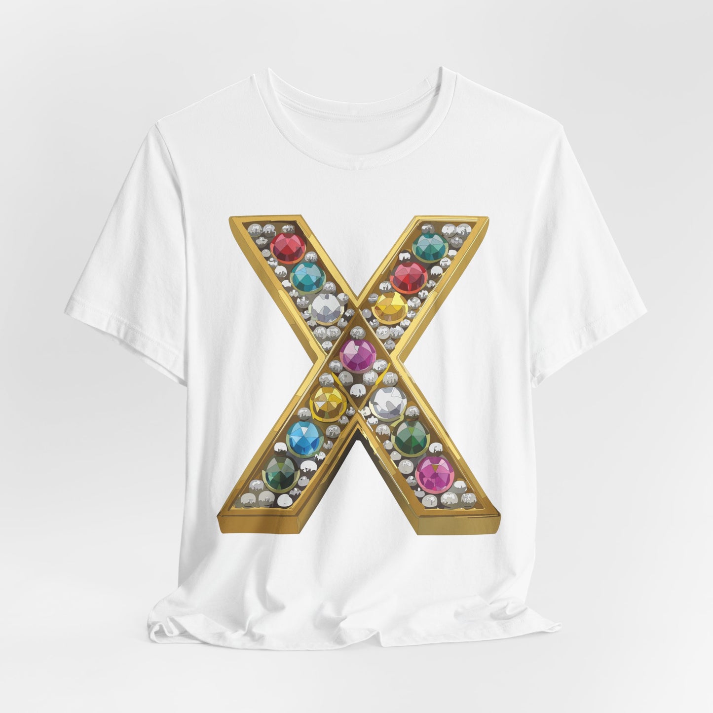 Letter Shirt, Shirt with Letters, Tee Shirt with Gold Letter, Shirt with Antique Letters