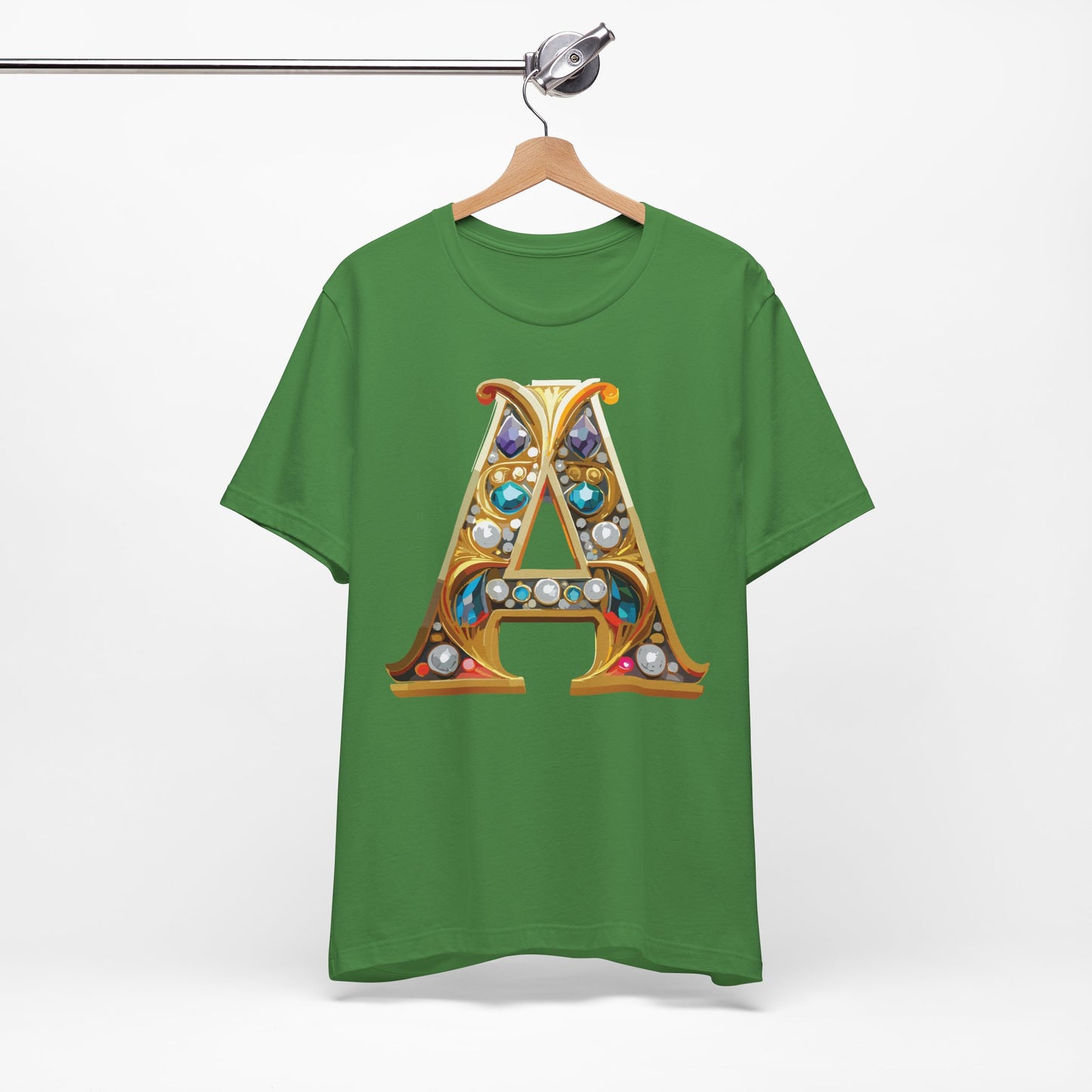 Letter Shirt, Shirt with Letters, Tee Shirt with Gold Letter, Shirt with Antique Letters
