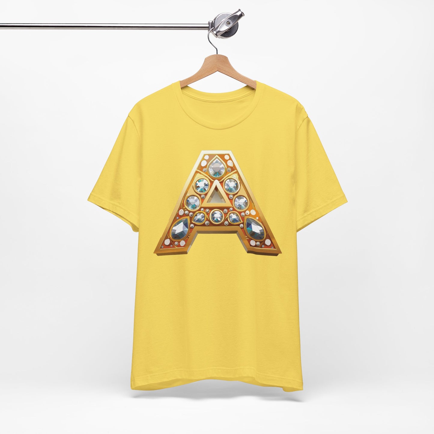 Letter Shirt, Shirt with Letters, Tee Shirt with Gold Letter, Shirt with Antique Letters
