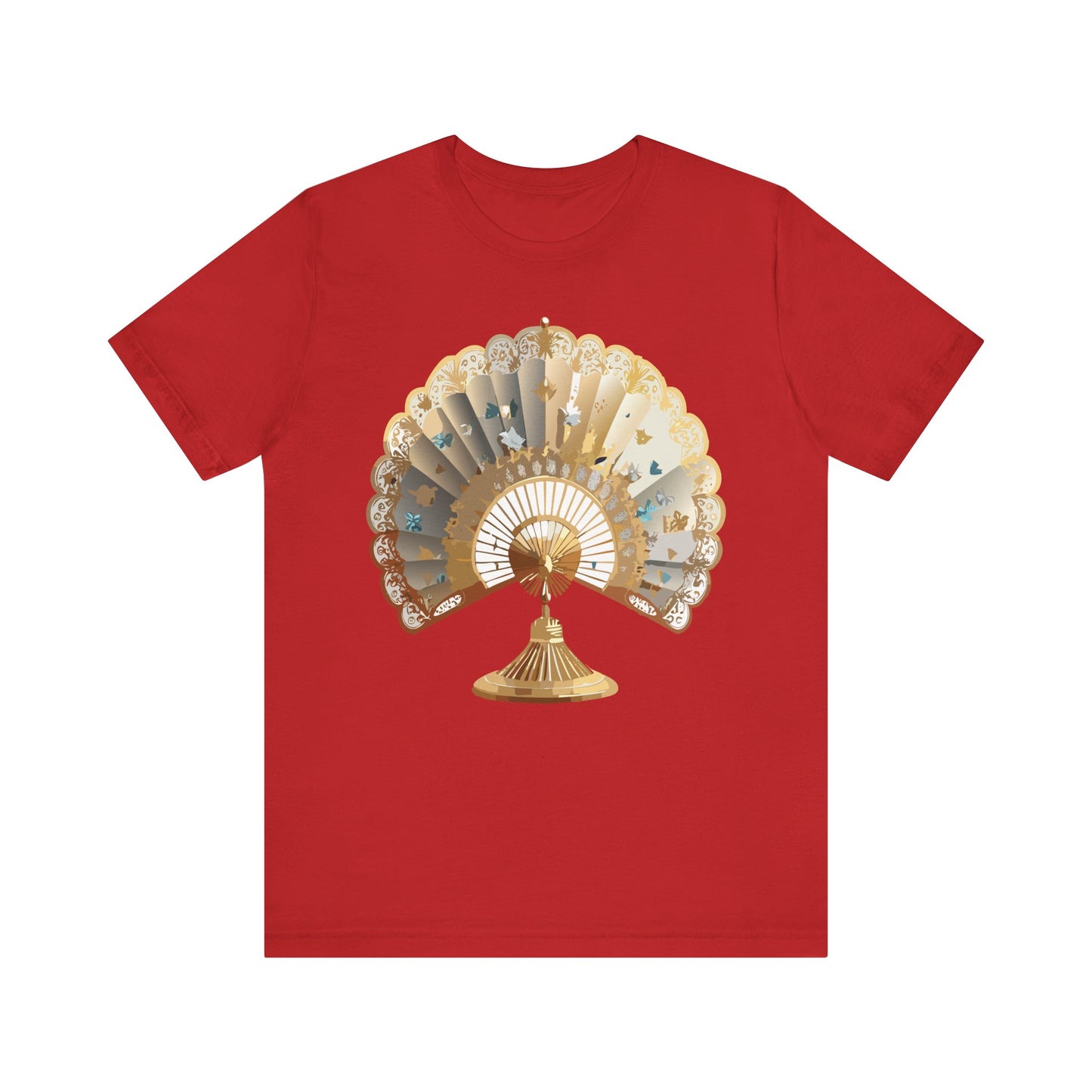 Fan shirt, Shirt with Fan, Tee Shirt with Gold Blower