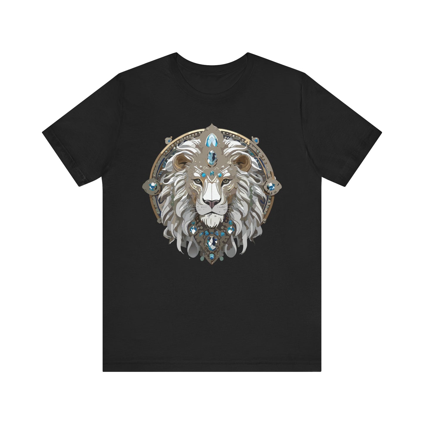 Animal Shirt, Shirt with Animal, Tee Shirt with Gold Animal Medal, Shirt with Antique Animal Medallion