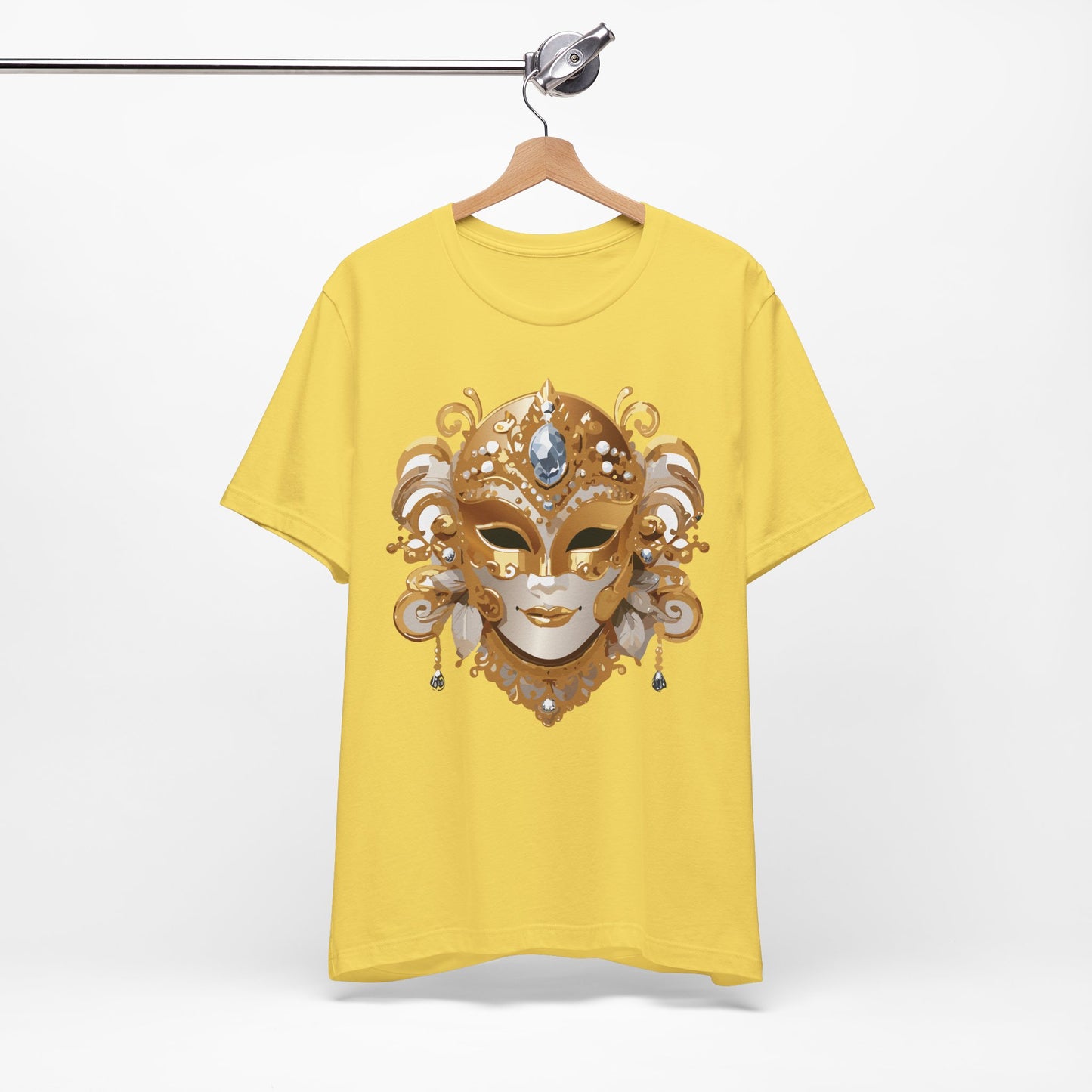 Mask Shirt, Shirt with Mask, Tee Shirt with Gold Face