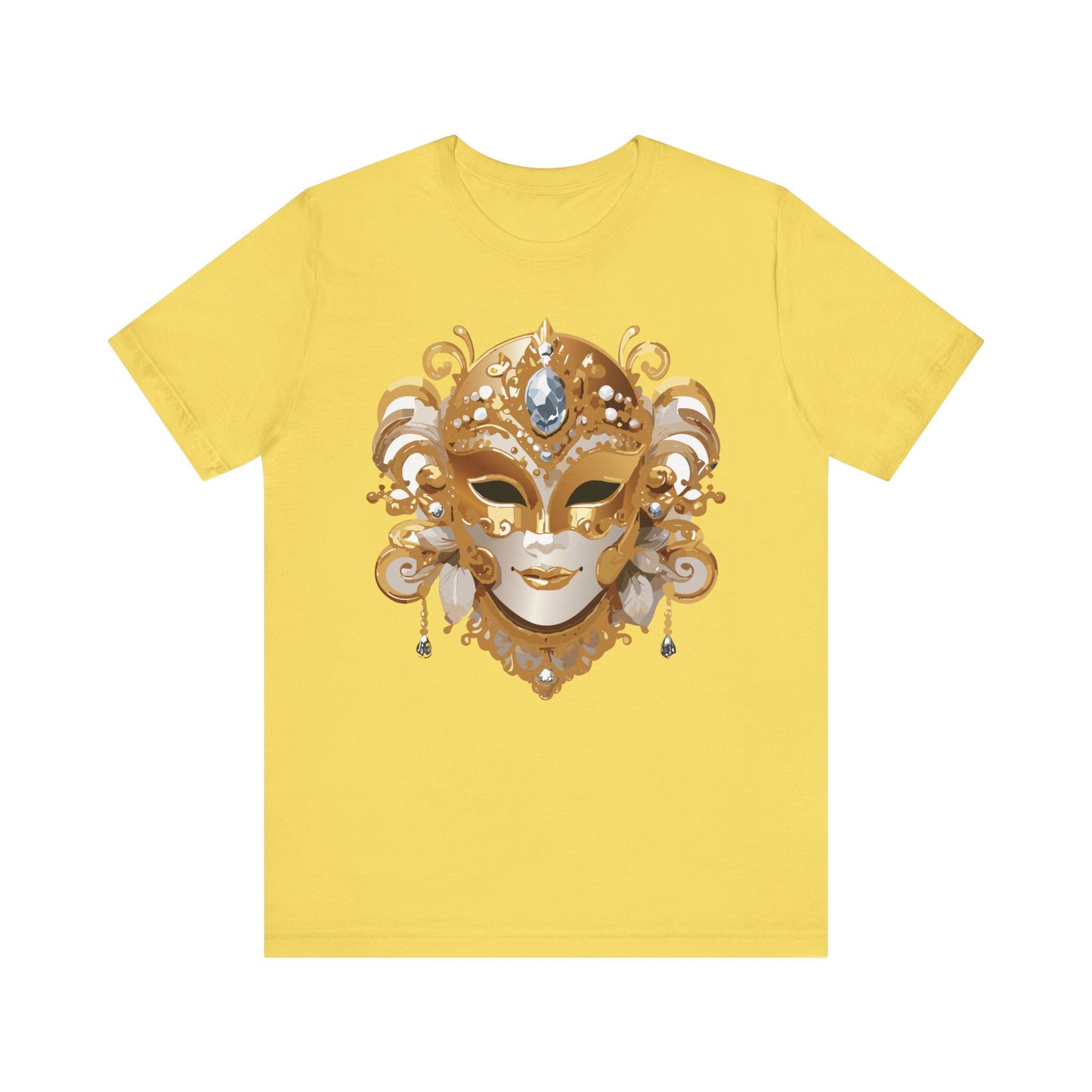 Mask Shirt, Shirt with Mask, Tee Shirt with Gold Face