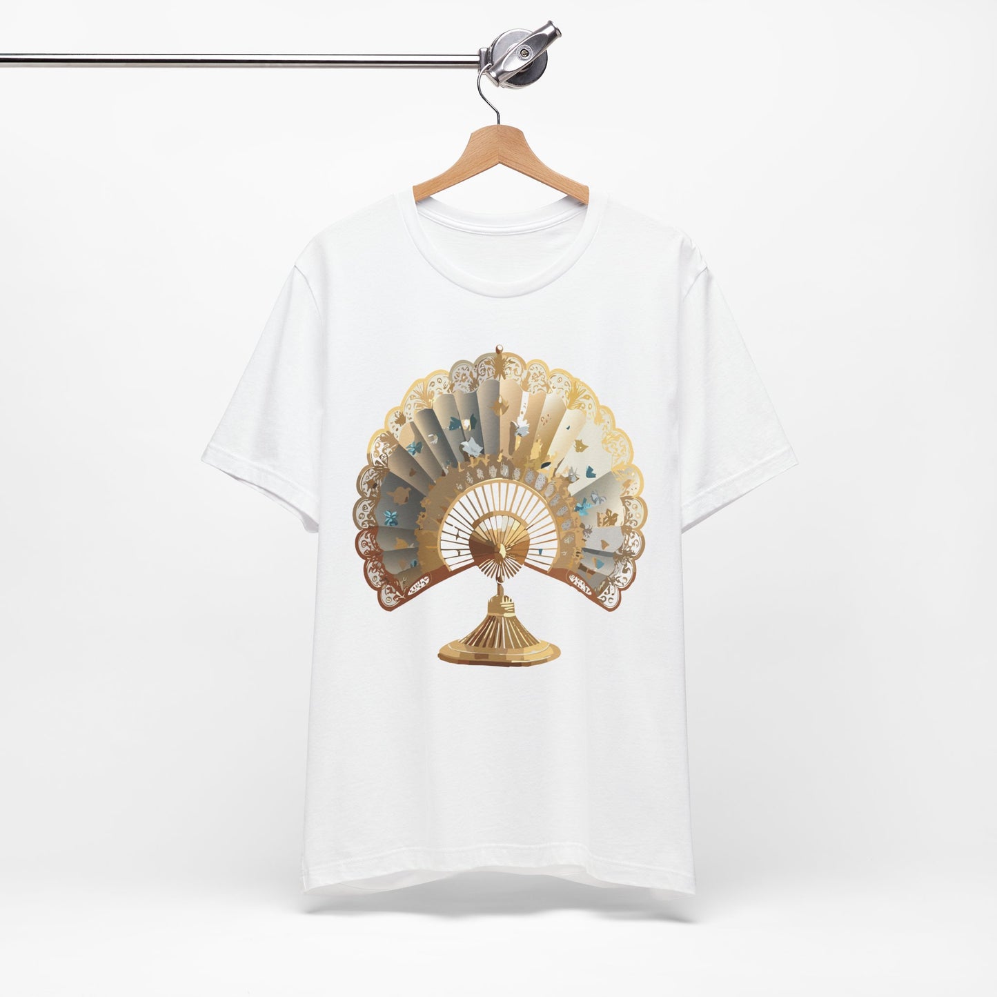 Fan shirt, Shirt with Fan, Tee Shirt with Gold Blower