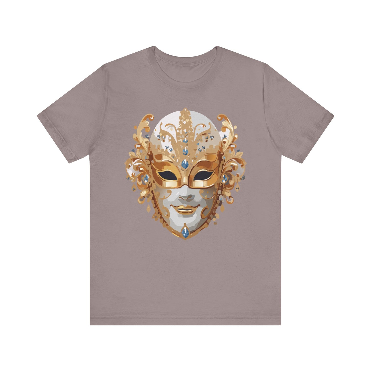 Mask Shirt, Shirt with Mask, Tee Shirt with Gold Face