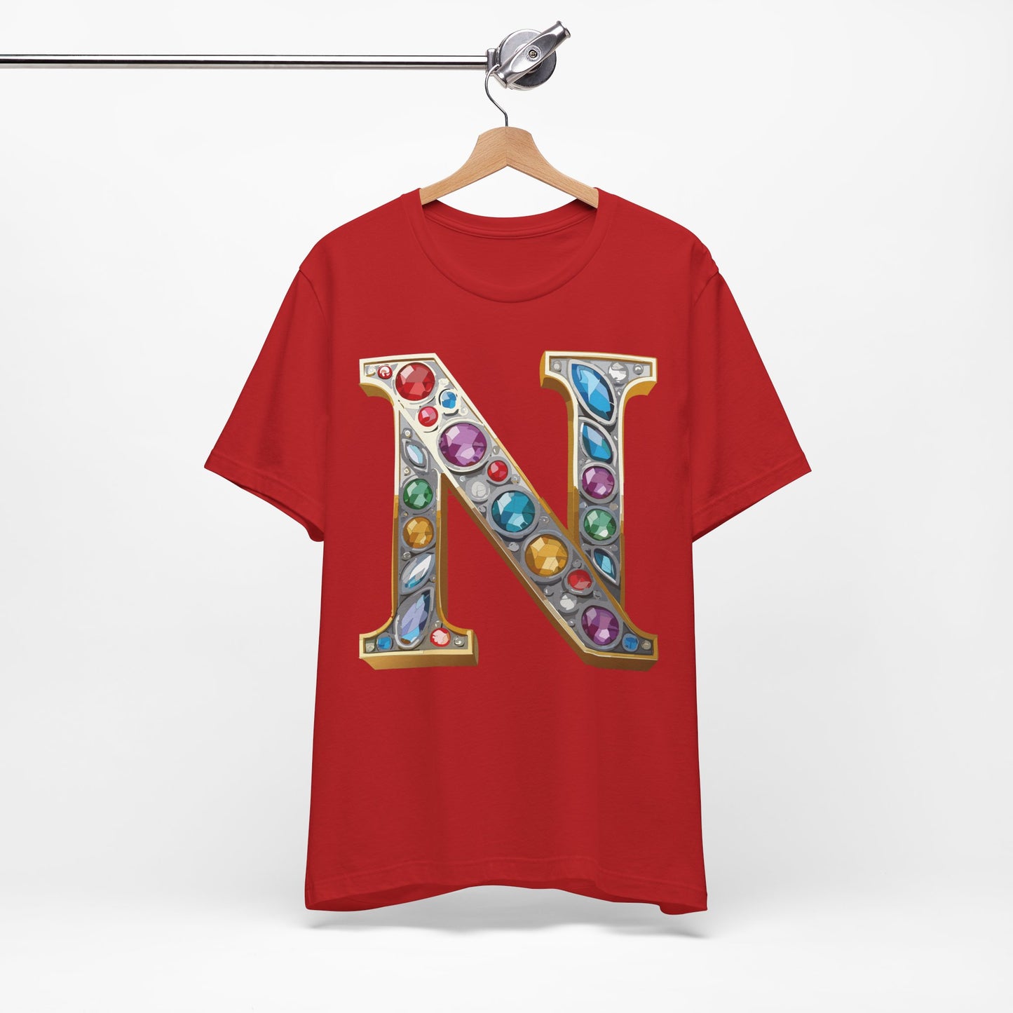 Letter Shirt, Shirt with Letters, Tee Shirt with Gold Letter, Shirt with Antique Letters