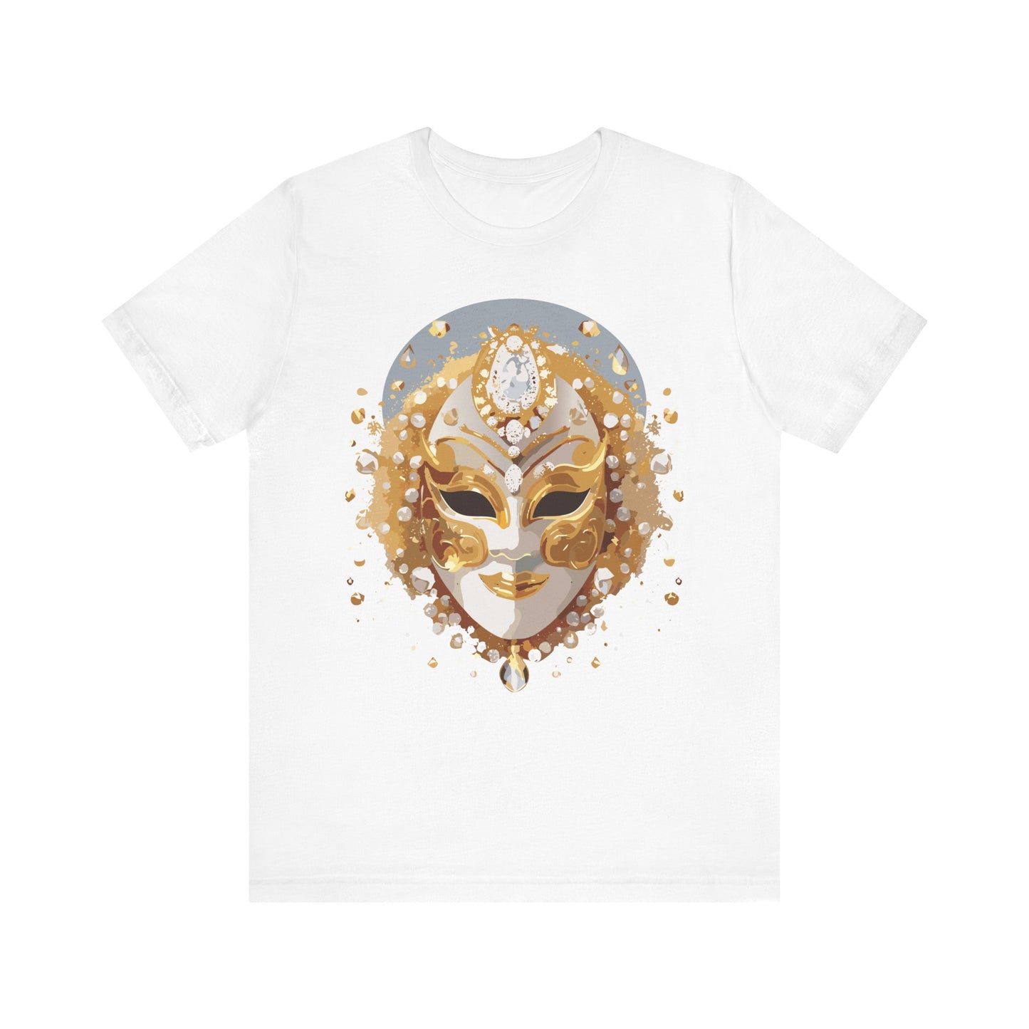 Mask Shirt, Shirt with Mask, Tee Shirt with Gold Face