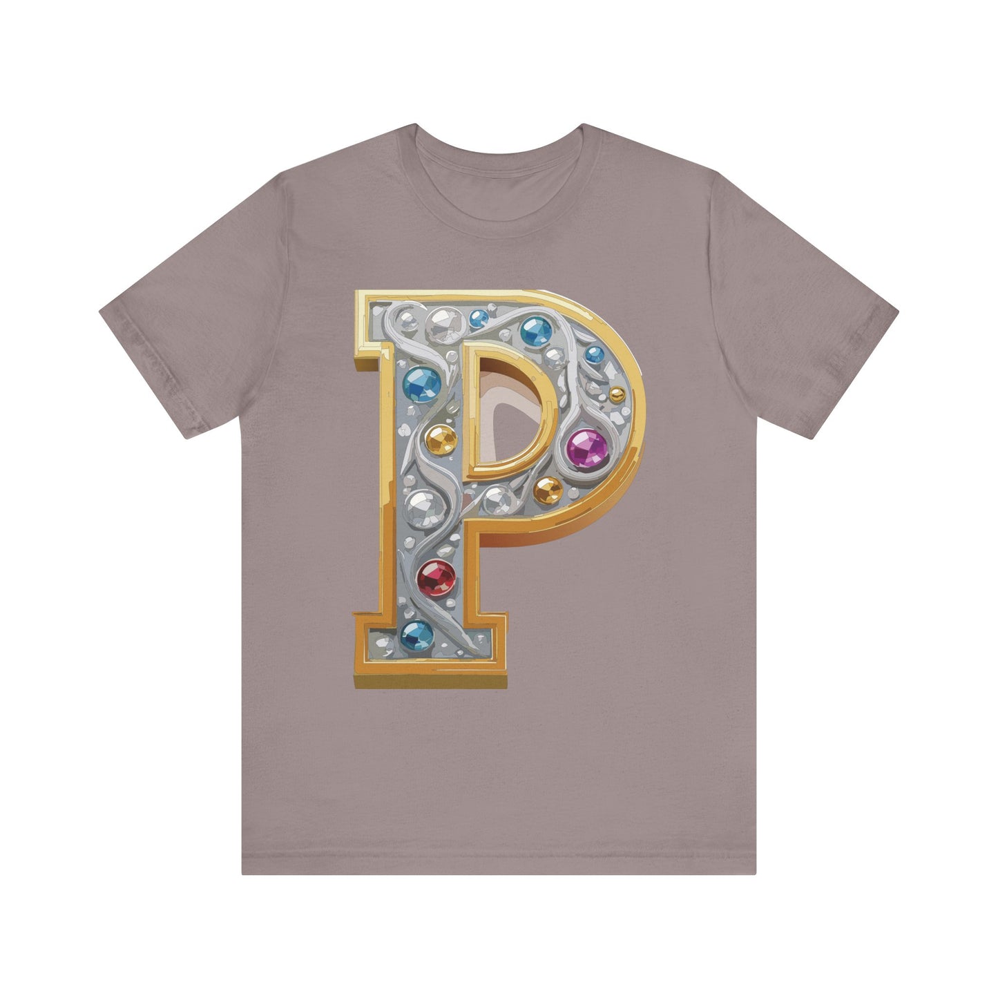 Letter Shirt, Shirt with Letters, Tee Shirt with Gold Letter, Shirt with Antique Letters