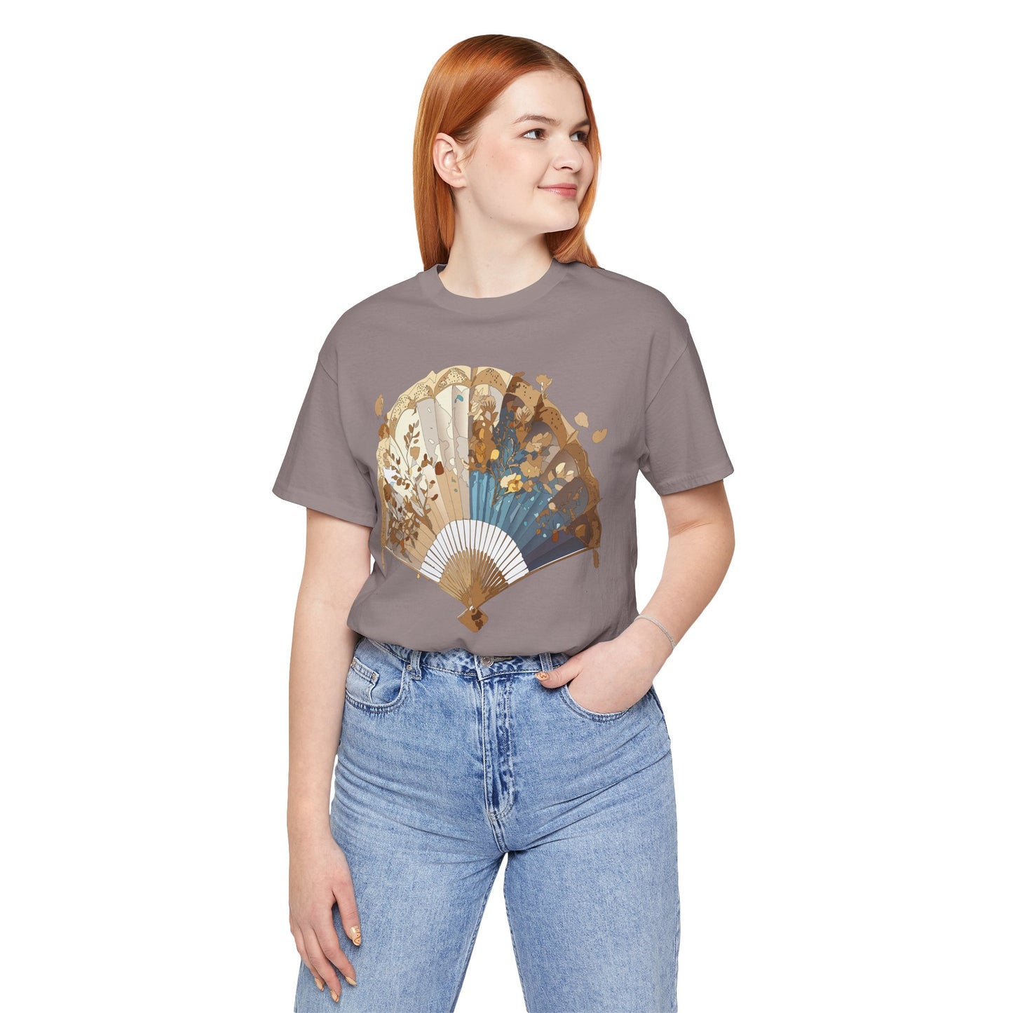 Fan shirt, Shirt with Fan, Tee Shirt with Gold Blower