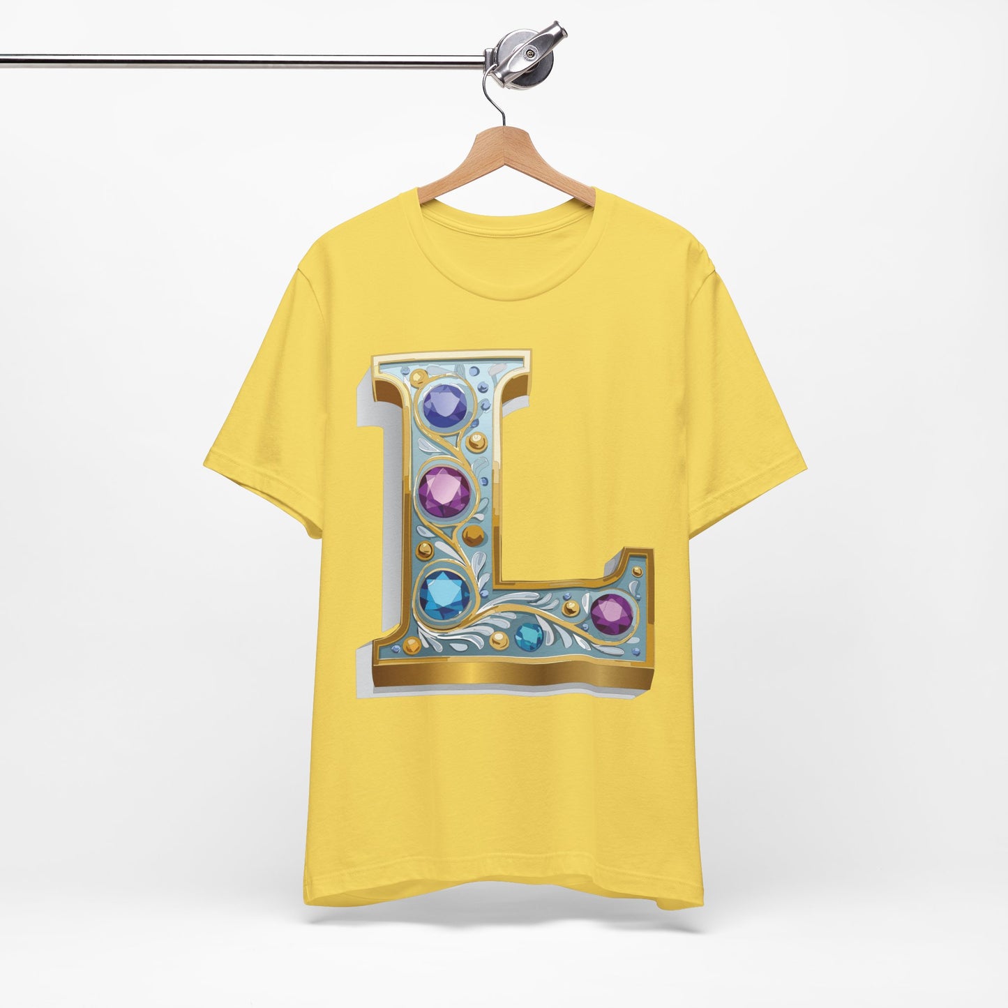 Letter Shirt, Shirt with Letters, Tee Shirt with Gold Letter, Shirt with Antique Letters