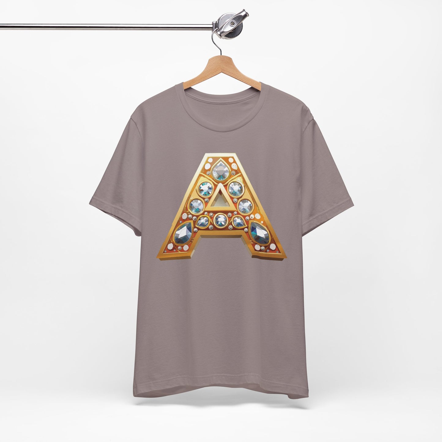 Letter Shirt, Shirt with Letters, Tee Shirt with Gold Letter, Shirt with Antique Letters