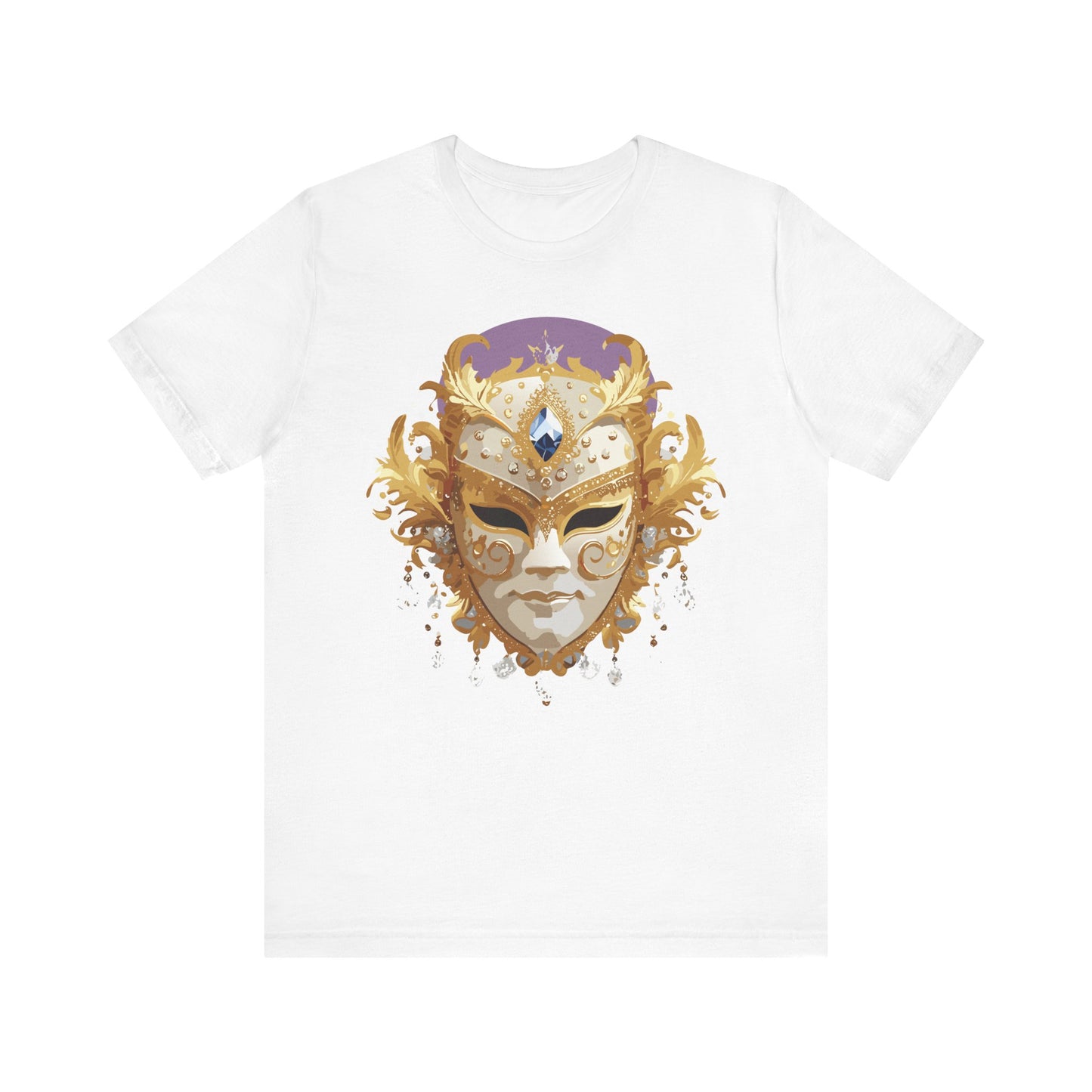 Mask Shirt, Shirt with Mask, Tee Shirt with Gold Face