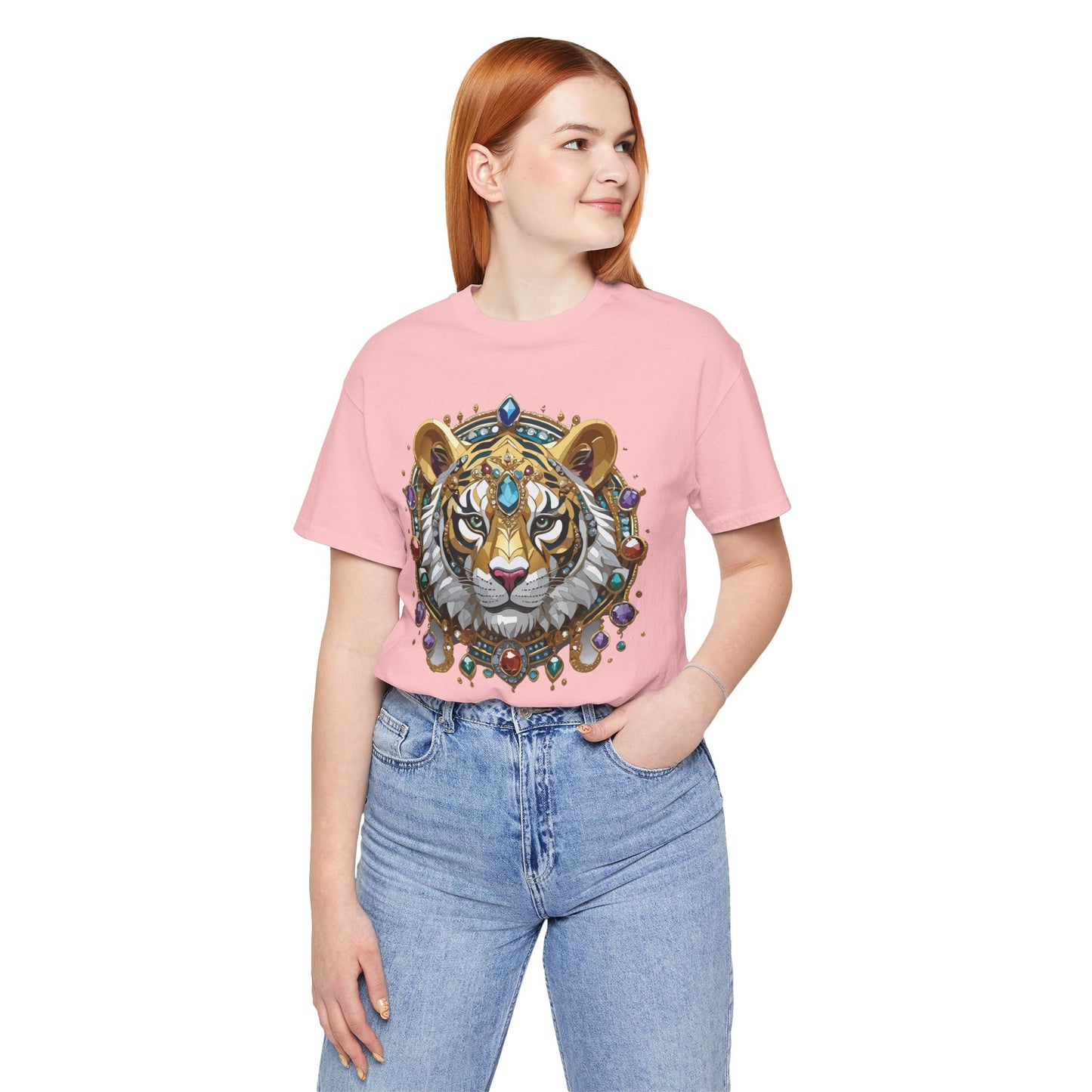 Animal Shirt, Shirt with Animal, Tee Shirt with Gold Animal Medal, Shirt with Antique Animal Medallion