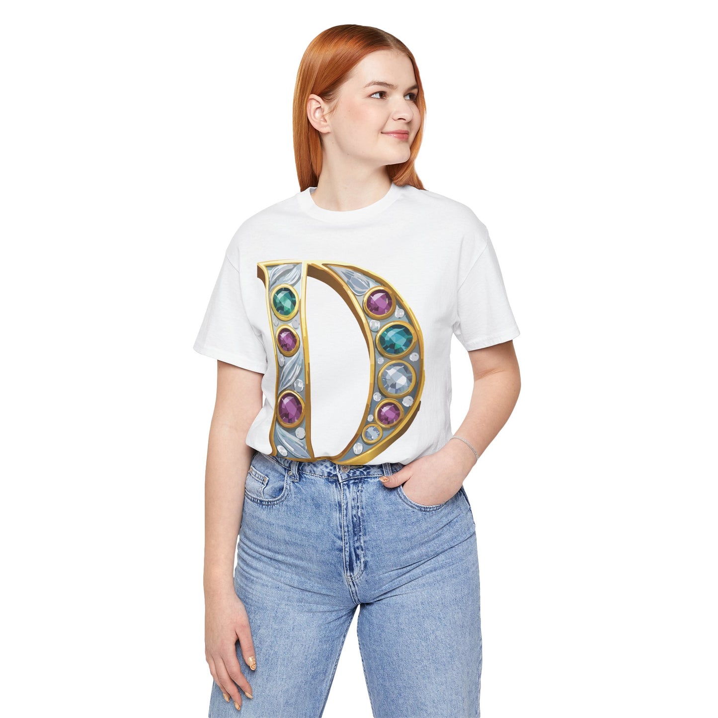 Letter Shirt, Shirt with Letters, Tee Shirt with Gold Letter, Shirt with Antique Letters