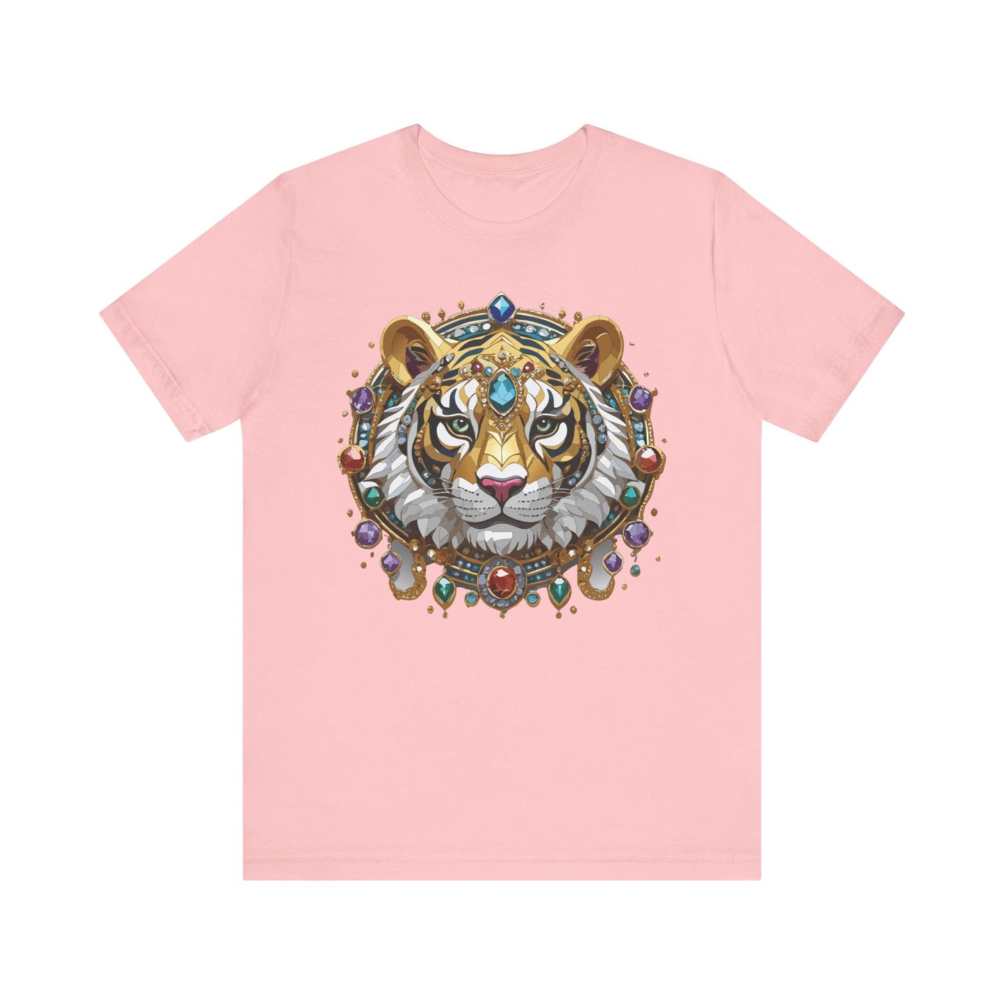 Animal Shirt, Shirt with Animal, Tee Shirt with Gold Animal Medal, Shirt with Antique Animal Medallion