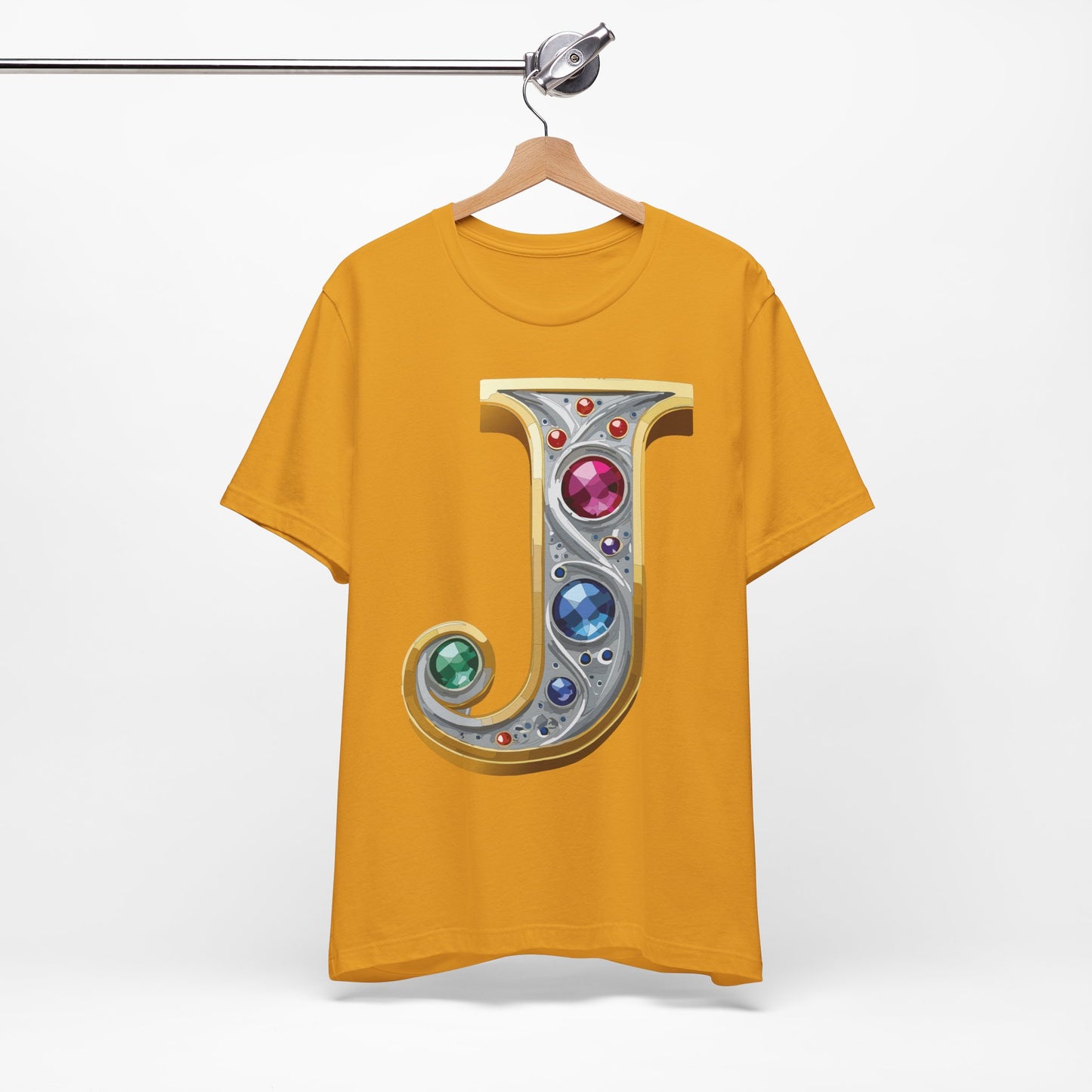 Letter Shirt, Shirt with Letters, Tee Shirt with Gold Letter, Shirt with Antique Letters