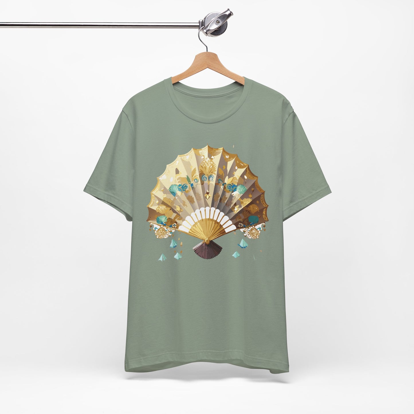 Fan shirt, Shirt with Fan, Tee Shirt with Gold Blower