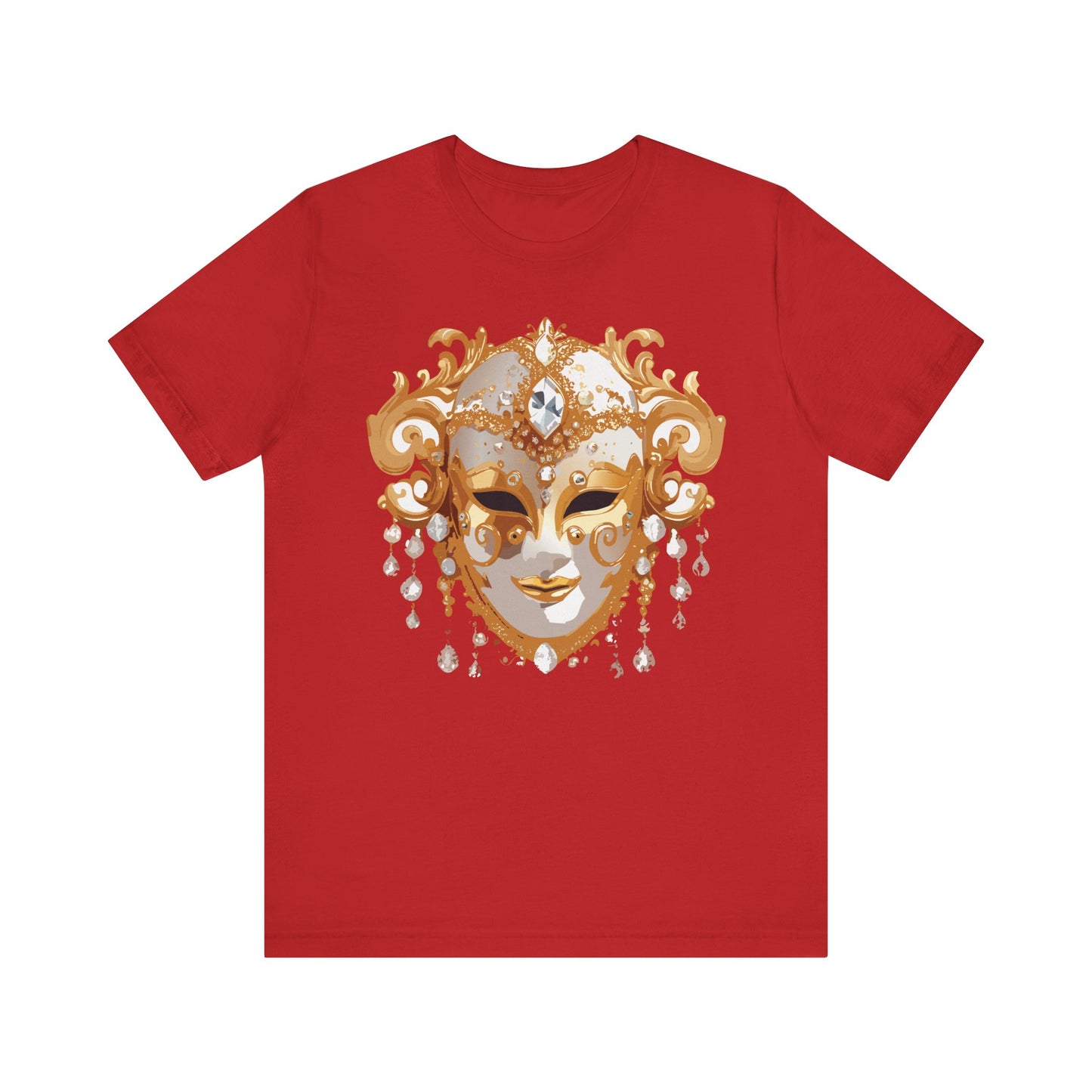 Mask Shirt, Shirt with Mask, Tee Shirt with Gold Face