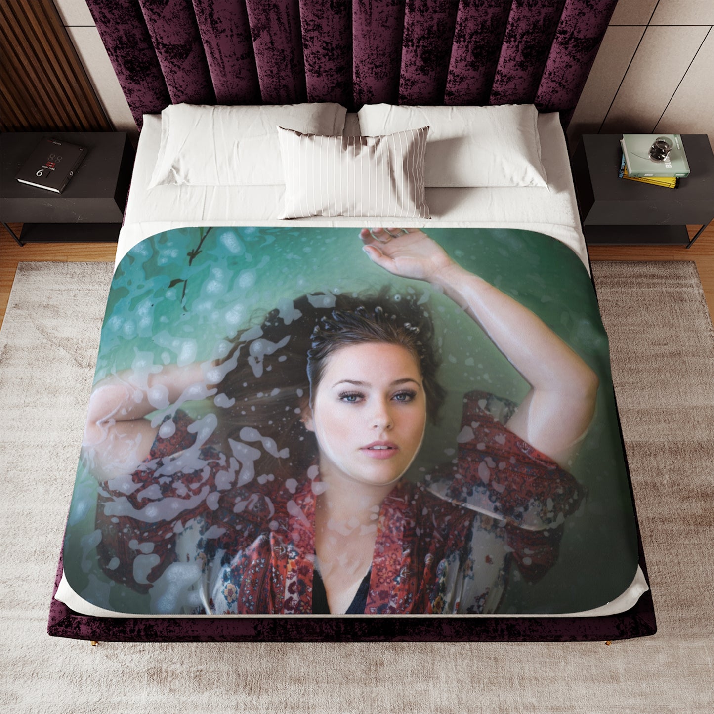 Blanket with Beautiful Woman