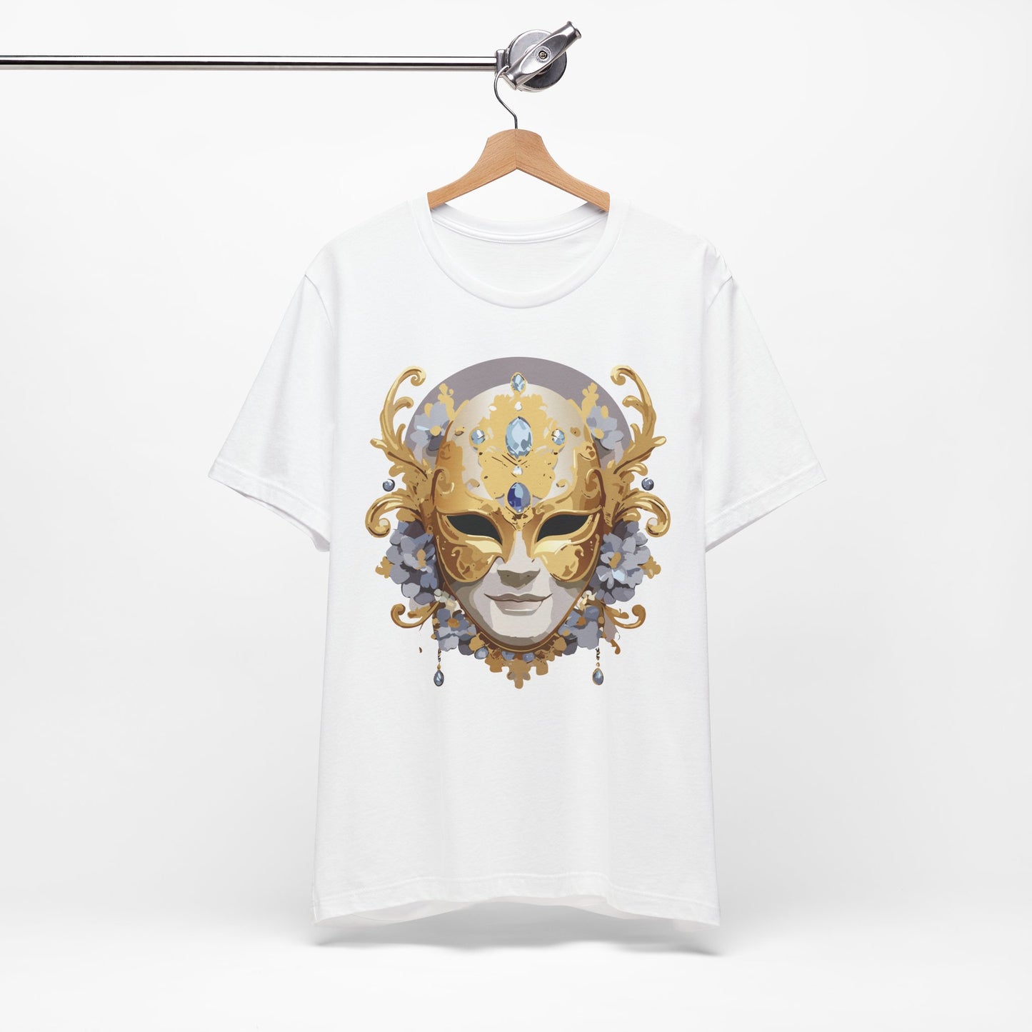 Mask Shirt, Shirt with Mask, Tee Shirt with Gold Face