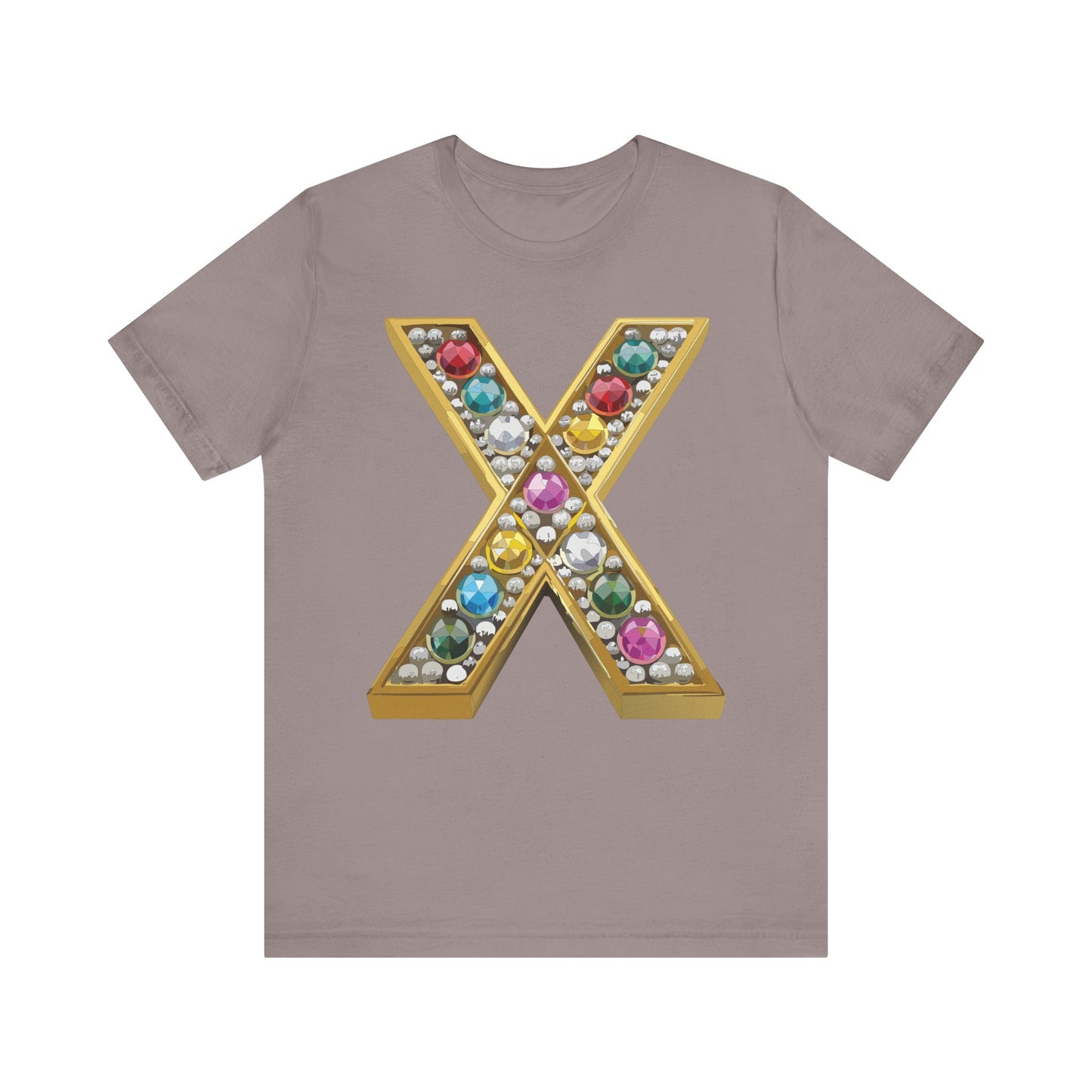 Letter Shirt, Shirt with Letters, Tee Shirt with Gold Letter, Shirt with Antique Letters
