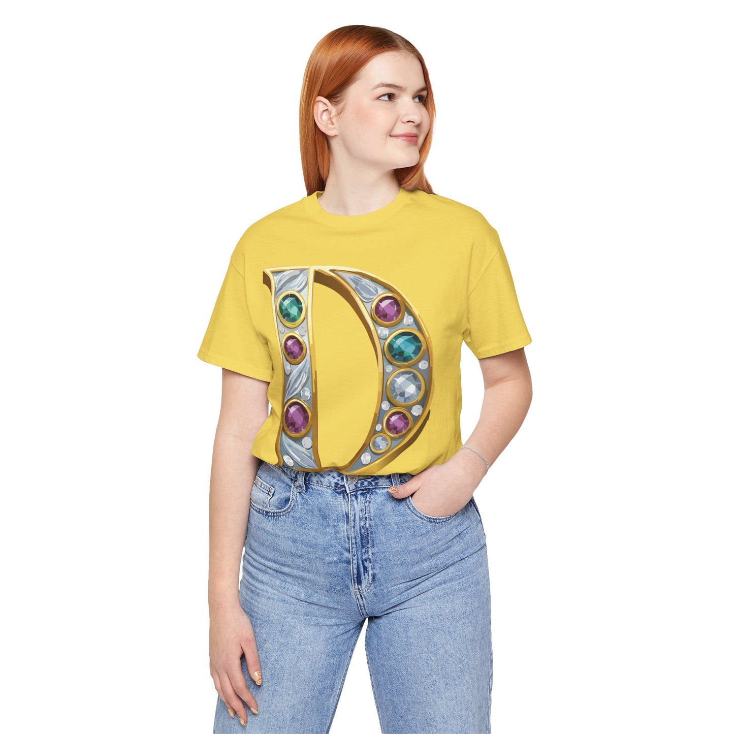Letter Shirt, Shirt with Letters, Tee Shirt with Gold Letter, Shirt with Antique Letters