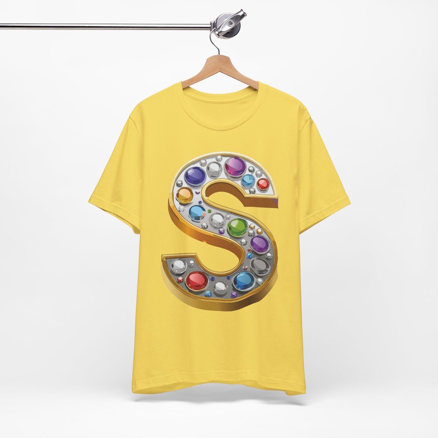Letter Shirt, Shirt with Letters, Tee Shirt with Gold Letter, Shirt with Antique Letters